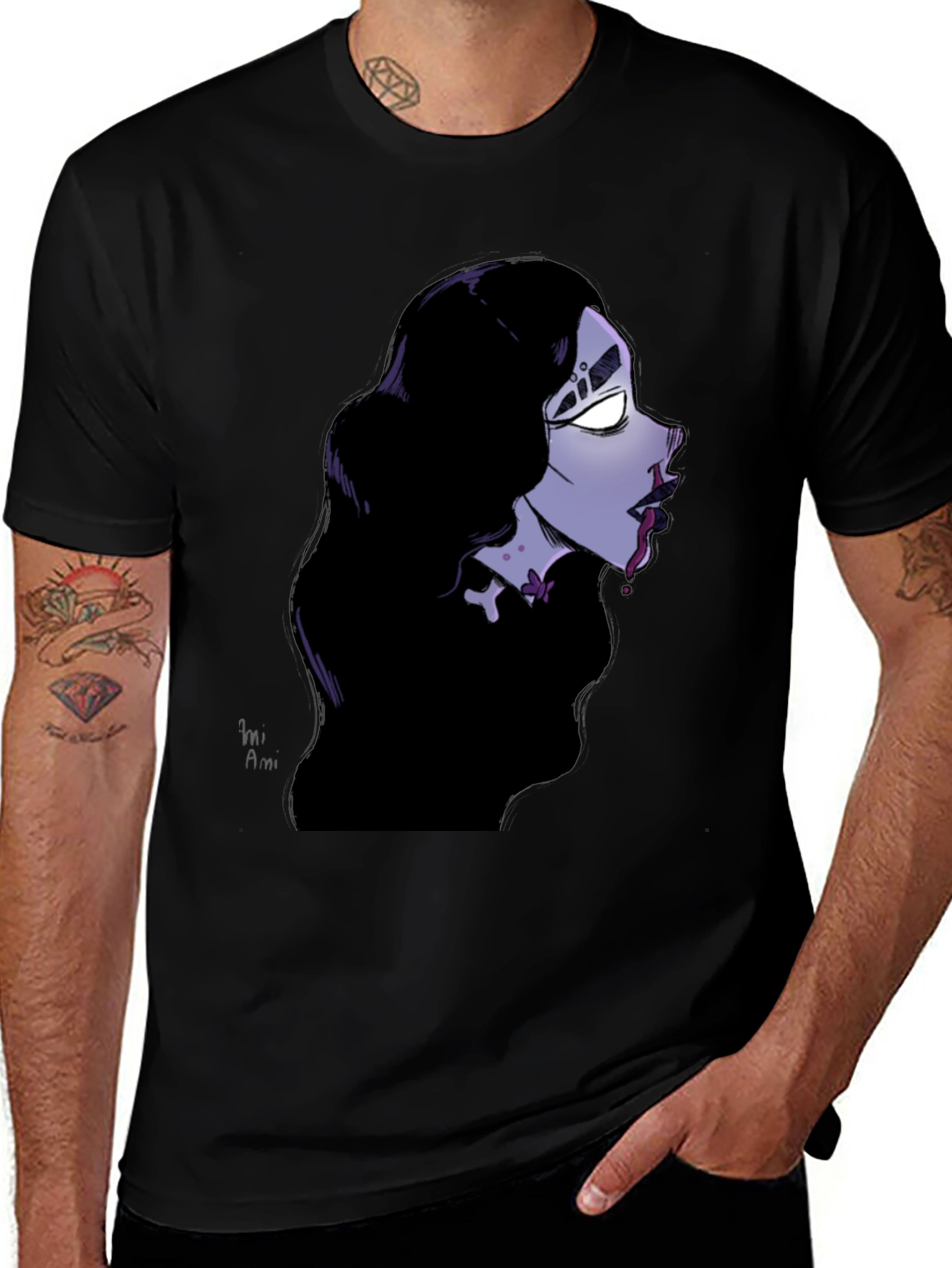 Variant 20 of Gothic Vampire Graphic Tee - Unisex Black T-Shirt