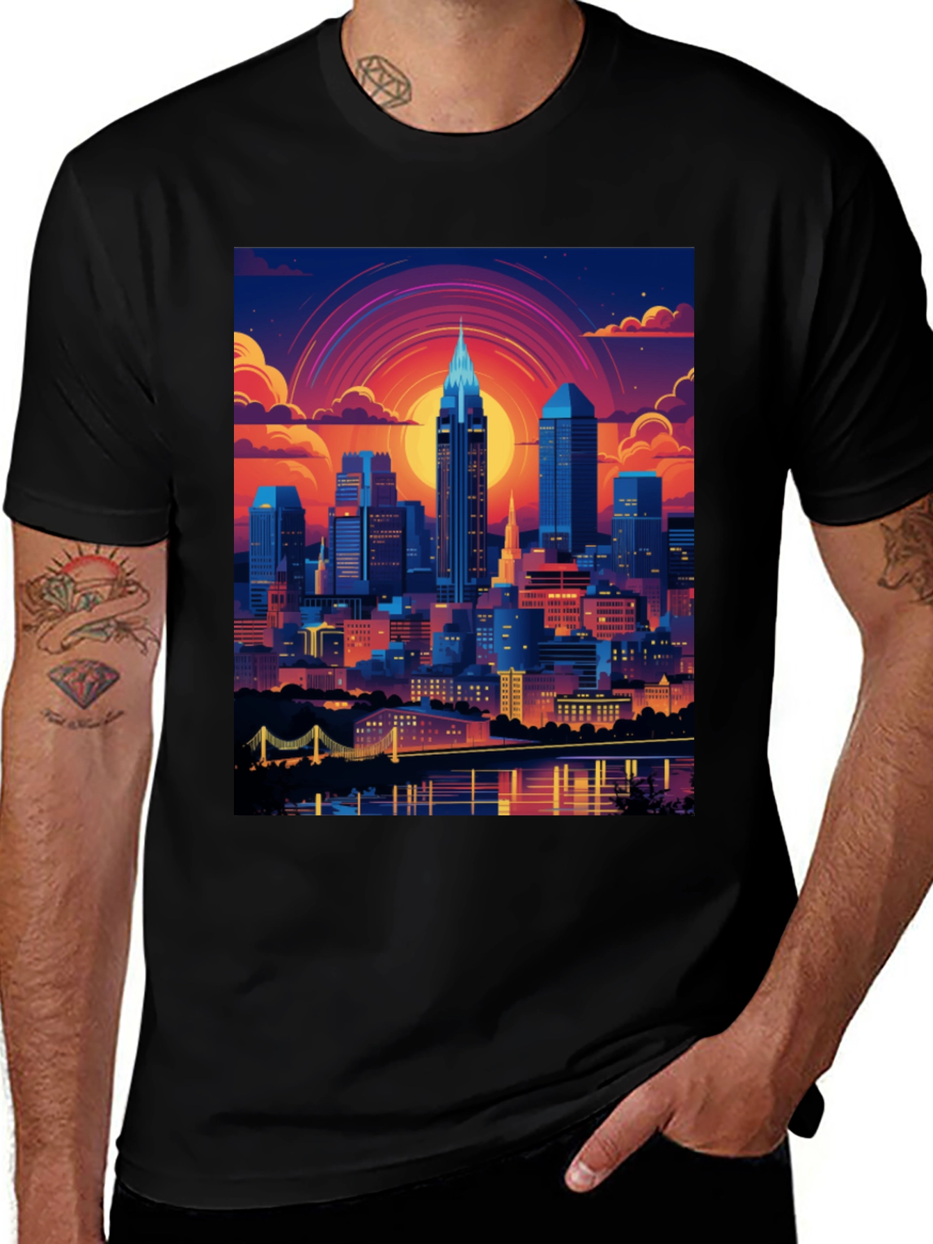 Variant 5 of Cityscape Sunset T-Shirt