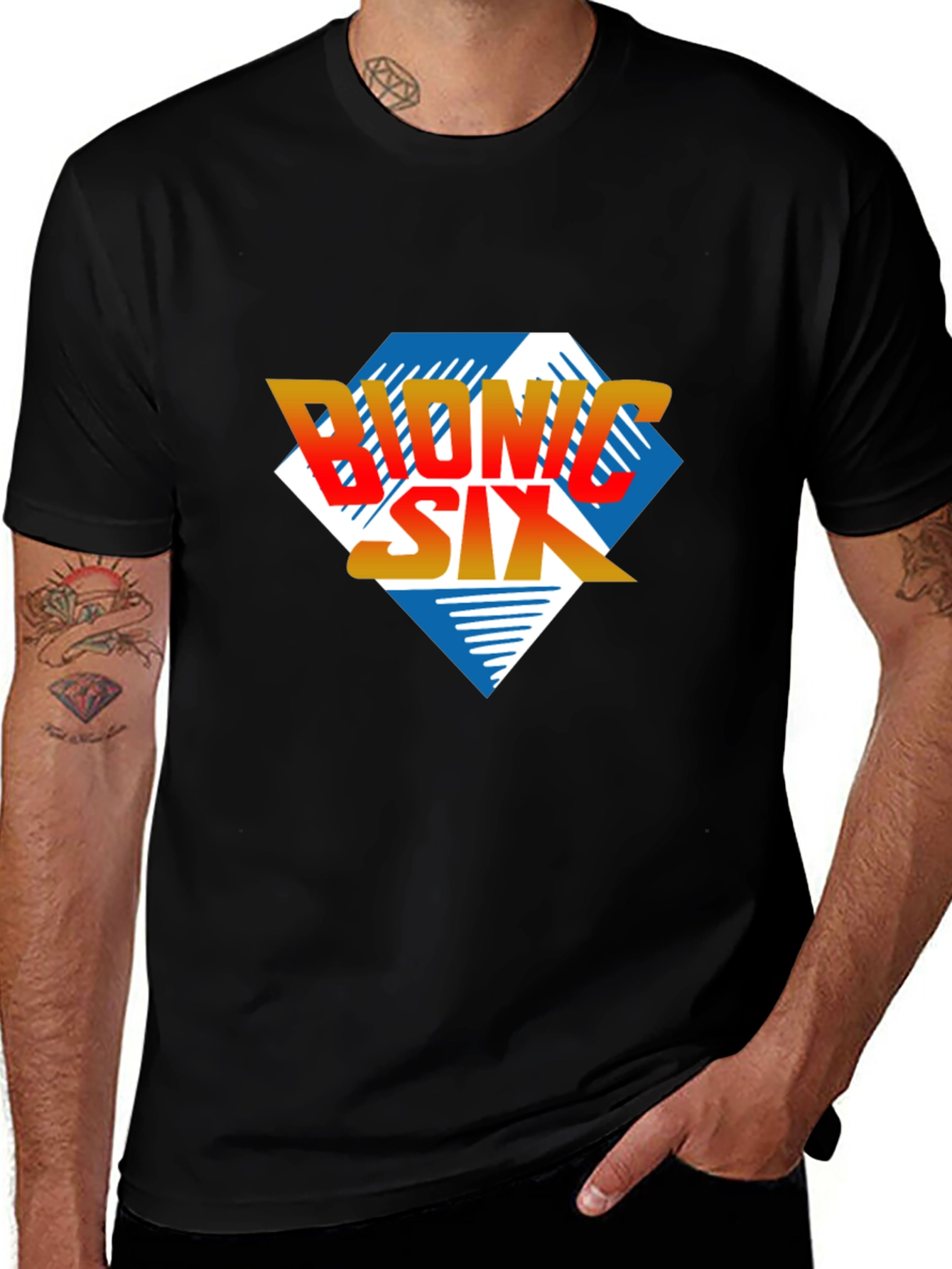 Bionic Six Graphic T-Shirt - Retro Cartoon Style