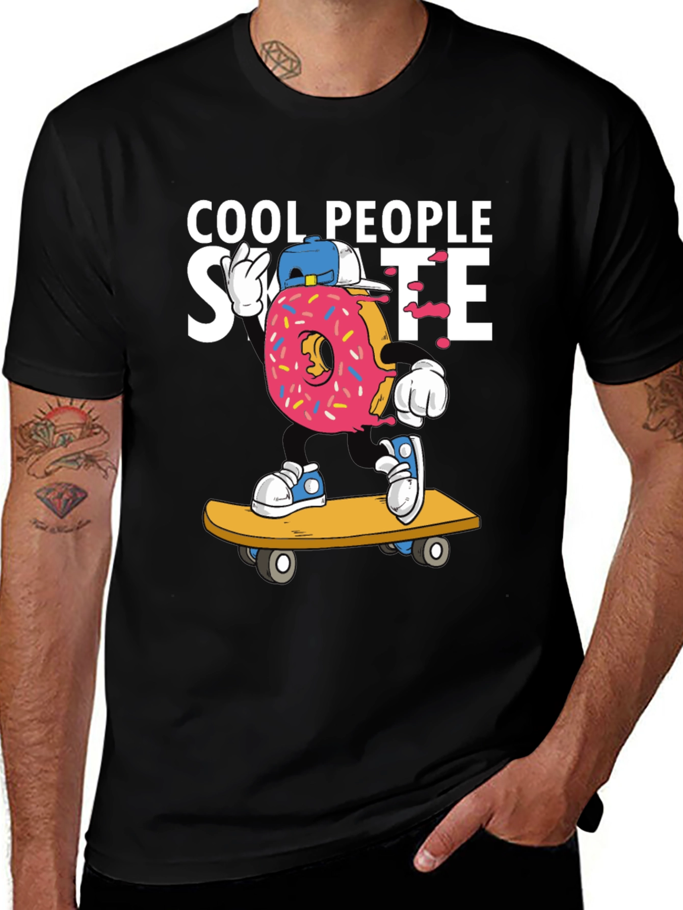 Variant 24 of Cool People Skate T-Shirt Donut Skateboard Graphic