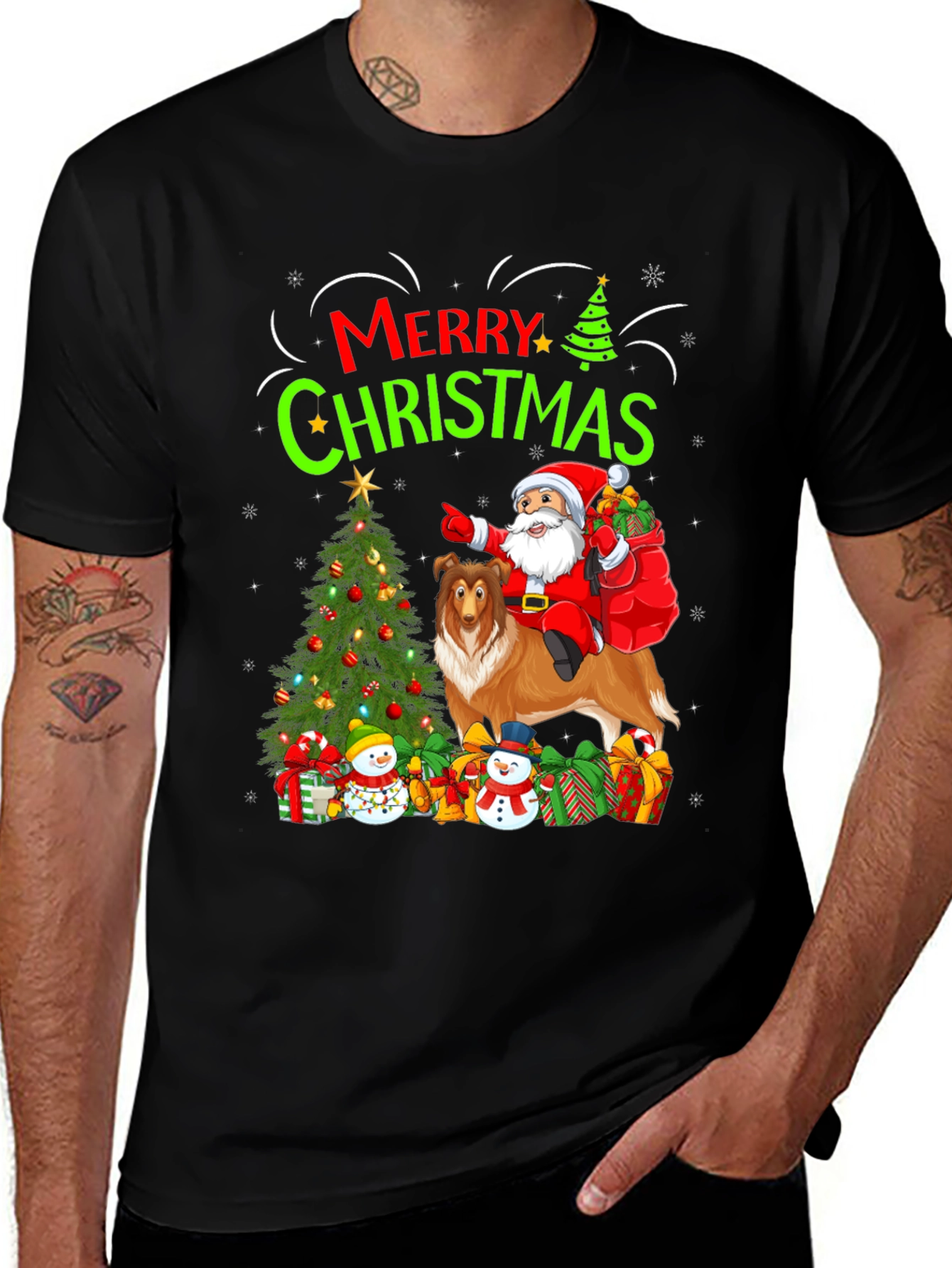 Variant 20 of Merry Christmas Dog Santa T-Shirt