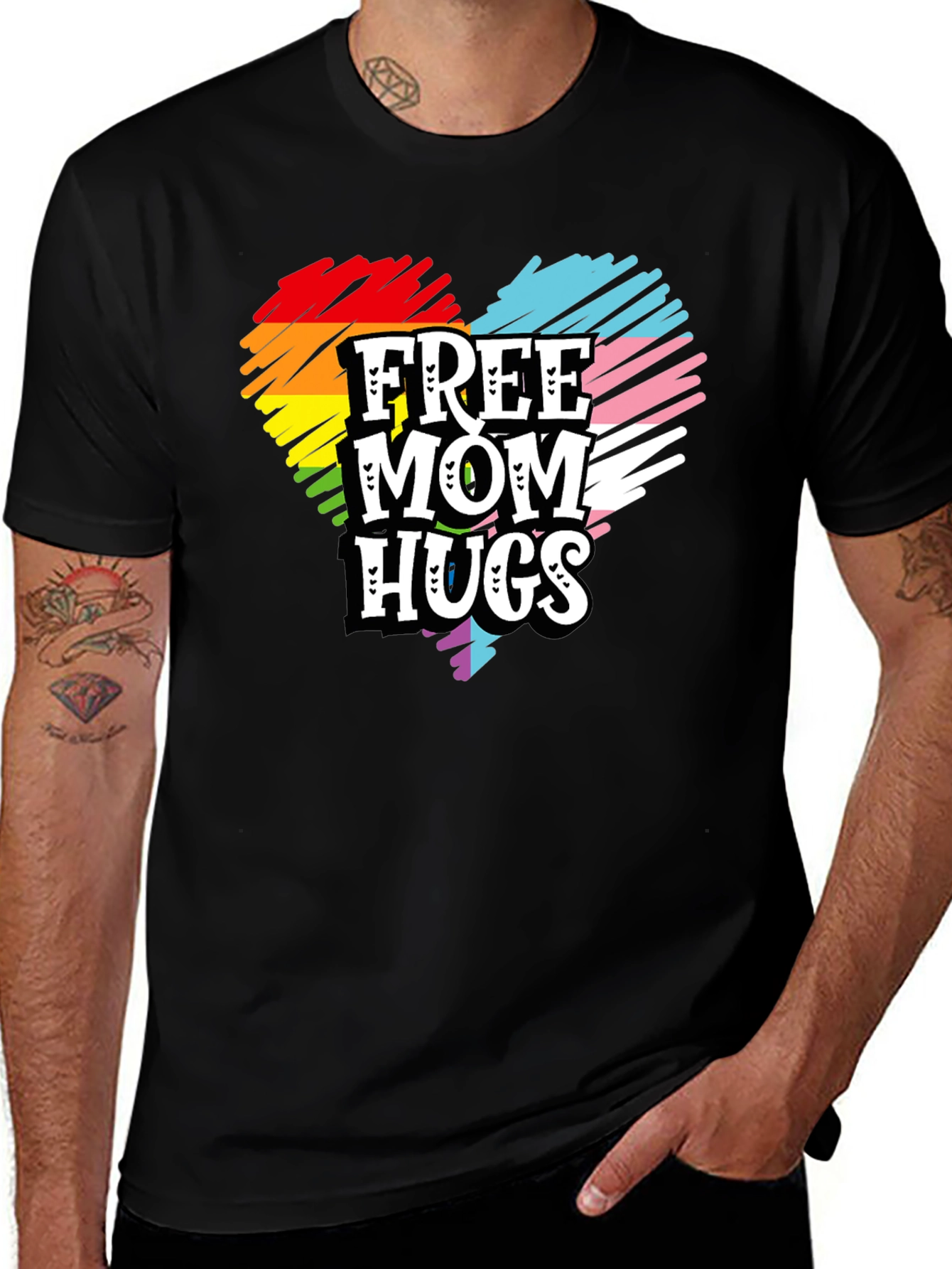 Free Mom Hugs Pride Heart T-Shirt