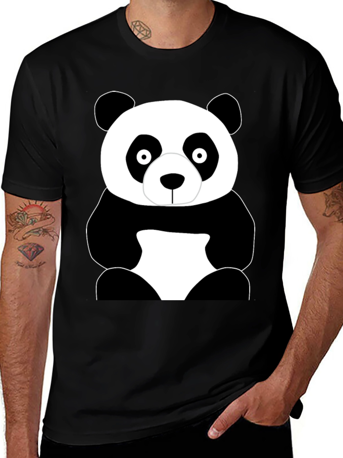 Variant 6 of Panda Graphic T-Shirt - Black, Comfortable, Casual Wear