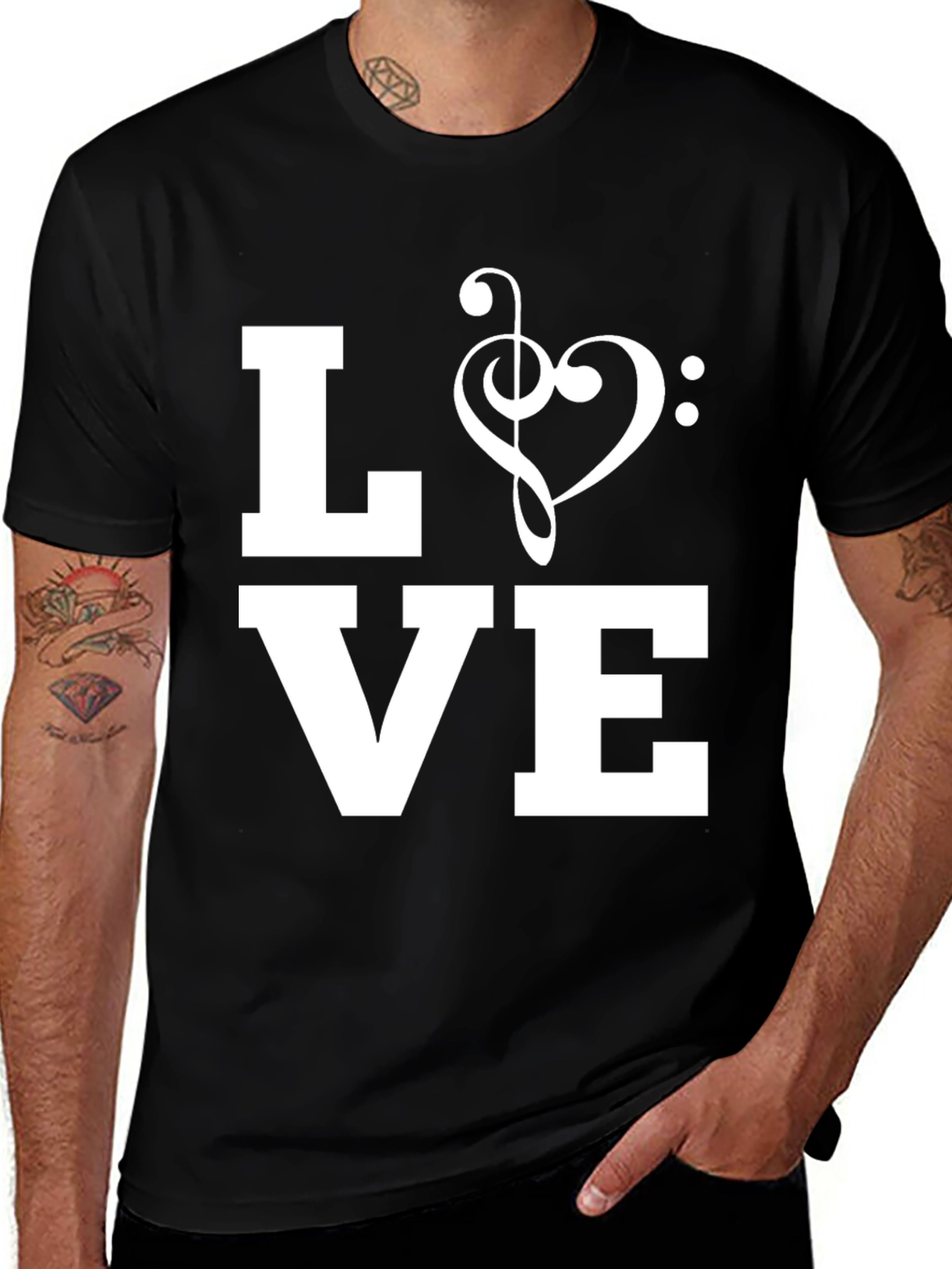 Variant 16 of Music Love Graphic T-Shirt - Black