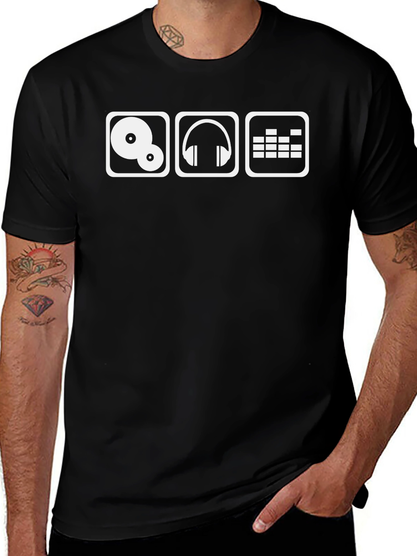 Variant 22 of DJ Music Graphic Tee - Stylish Black T-Shirt