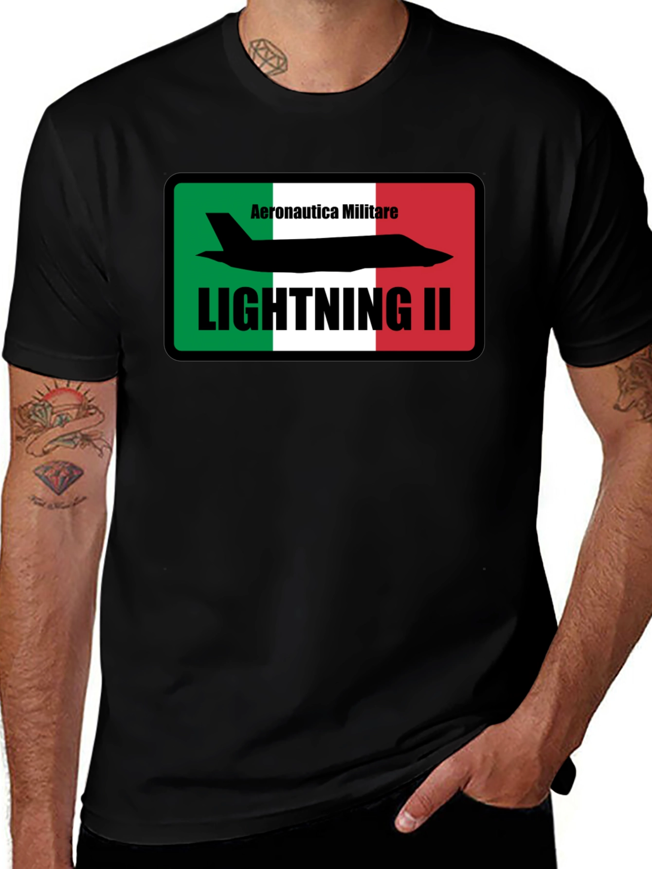Variant 15 of Aeronautica Militare Lightning II T-Shirt - Black