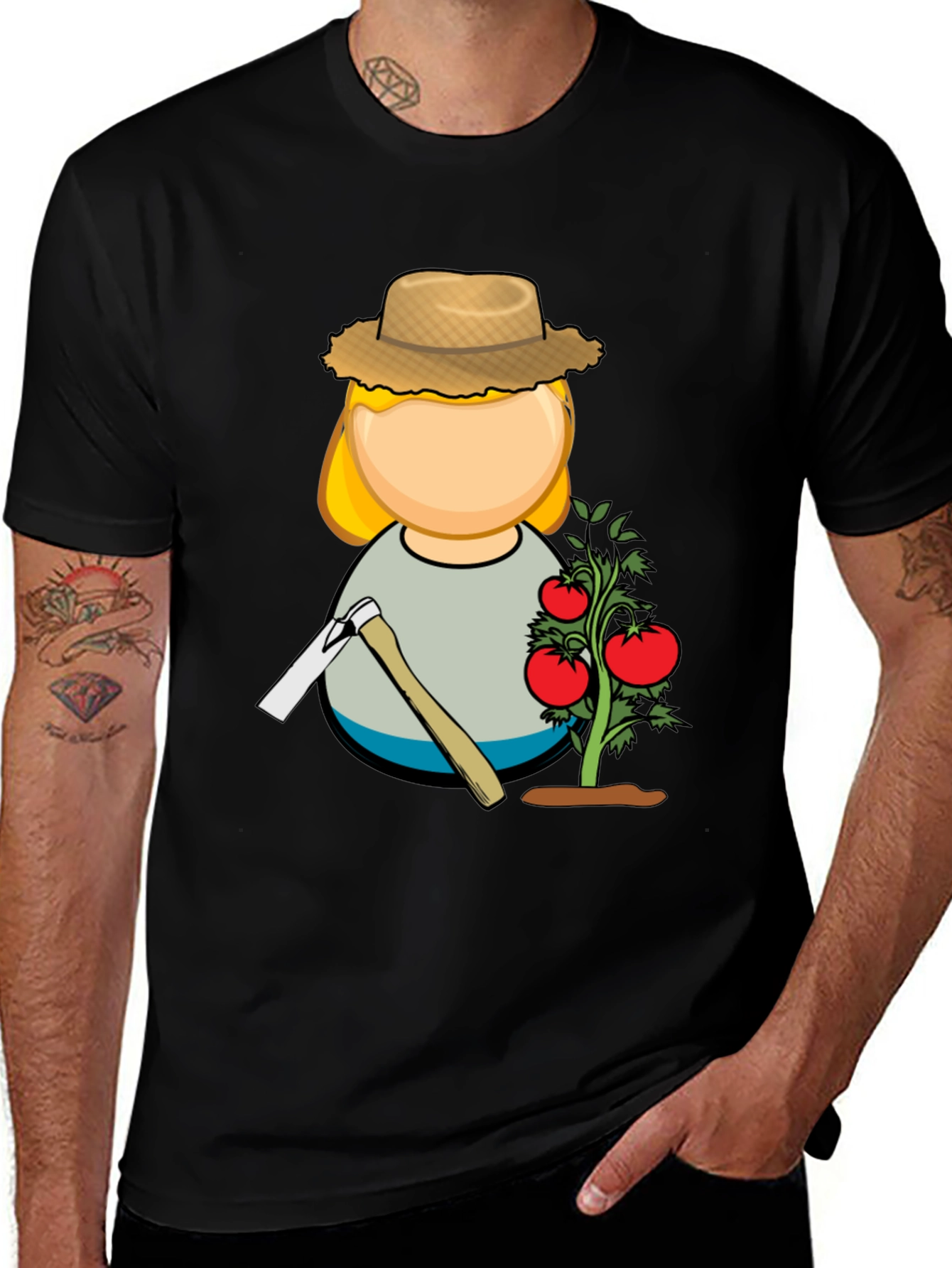 Variant 12 of Gardener Graphic T-Shirt - Black Cotton Blend
