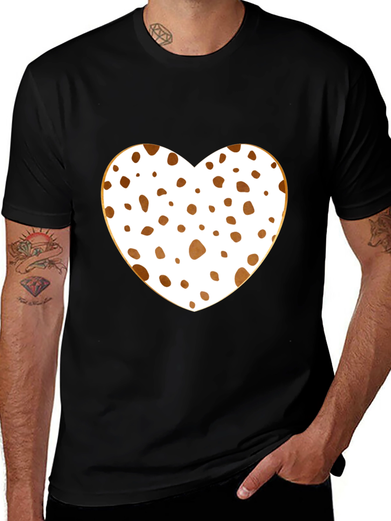 Variant 8 of Spotted Heart T-Shirt - Black