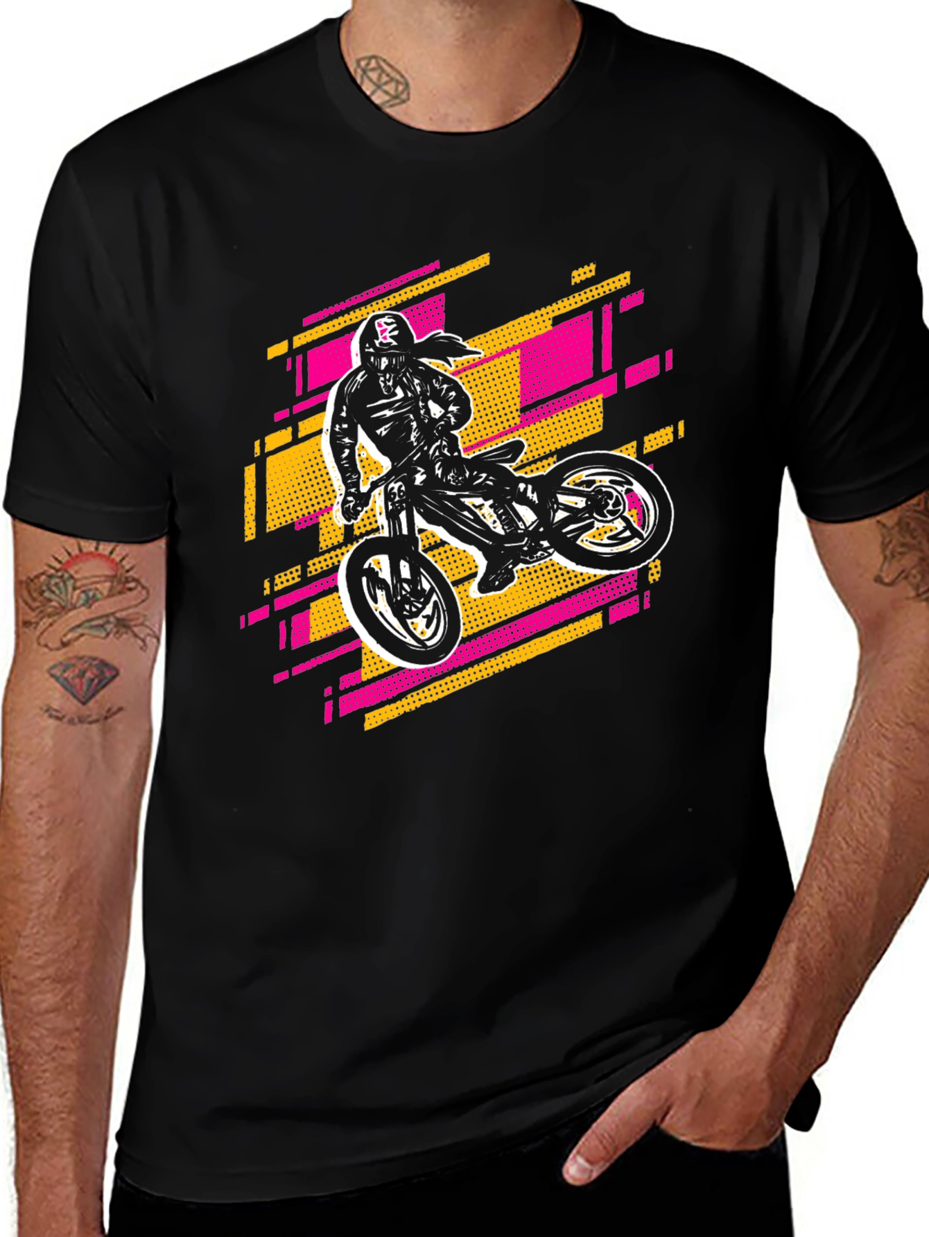 Cool Motorbike Graphic Black Tee