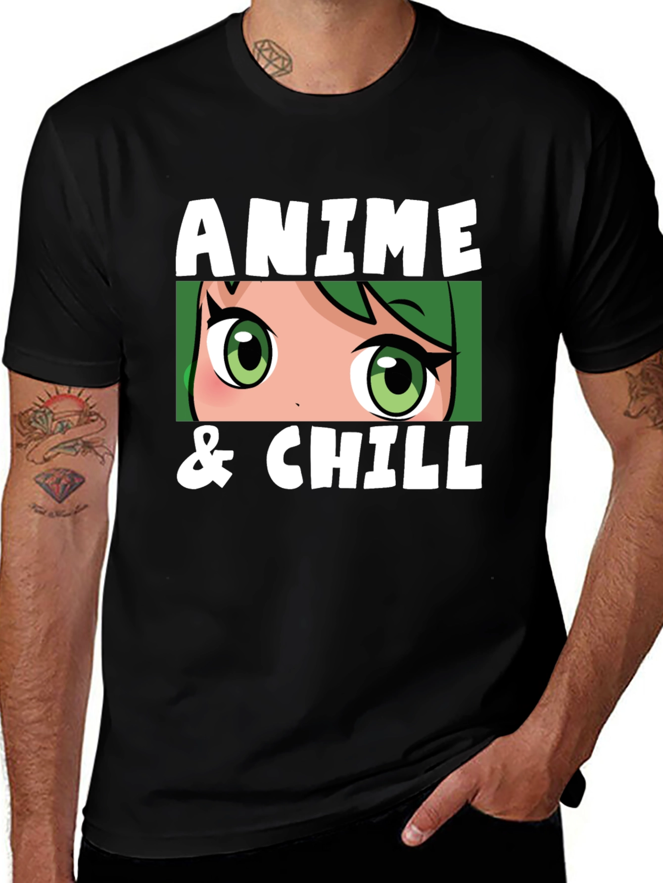 Variant 6 of Anime & Chill Black T-Shirt
