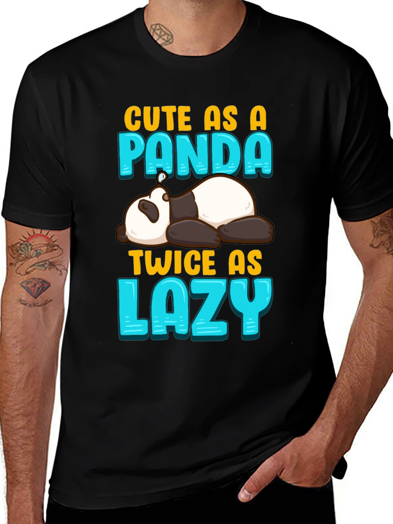 Variant 12 of Cute as a Panda Lazy T-Shirt Funny Animal Graphic Tee