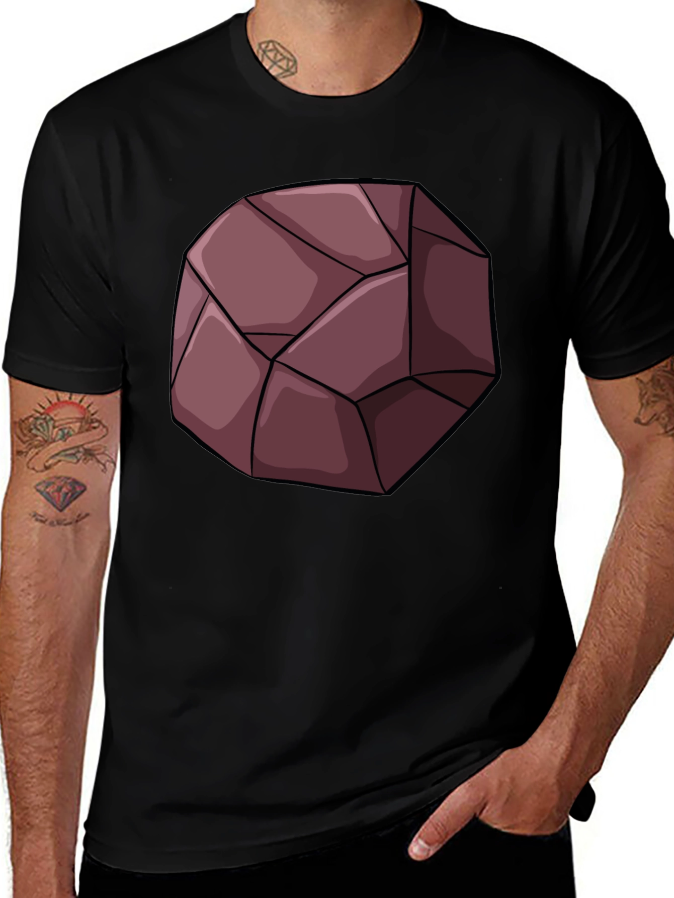 Variant 6 of Geometric Rock Graphic Tee - Unique Design T-Shirt