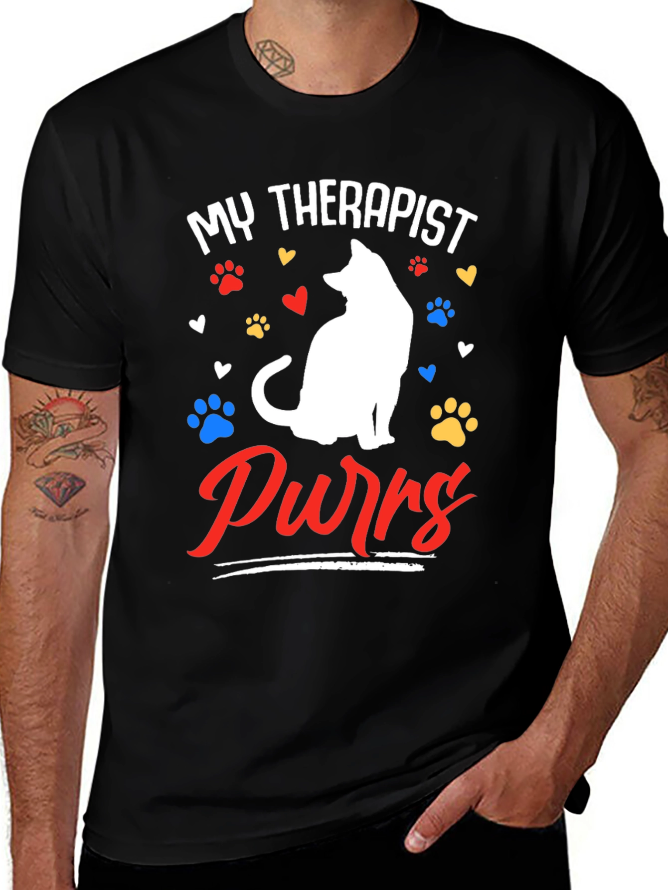 Variant 24 of My Therapist Purrs Cat Lover T-Shirt
