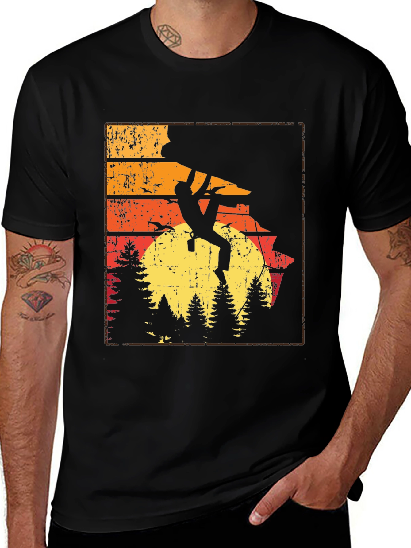 Variant 19 of Rock Climbing Sunset Graphic T-Shirt
