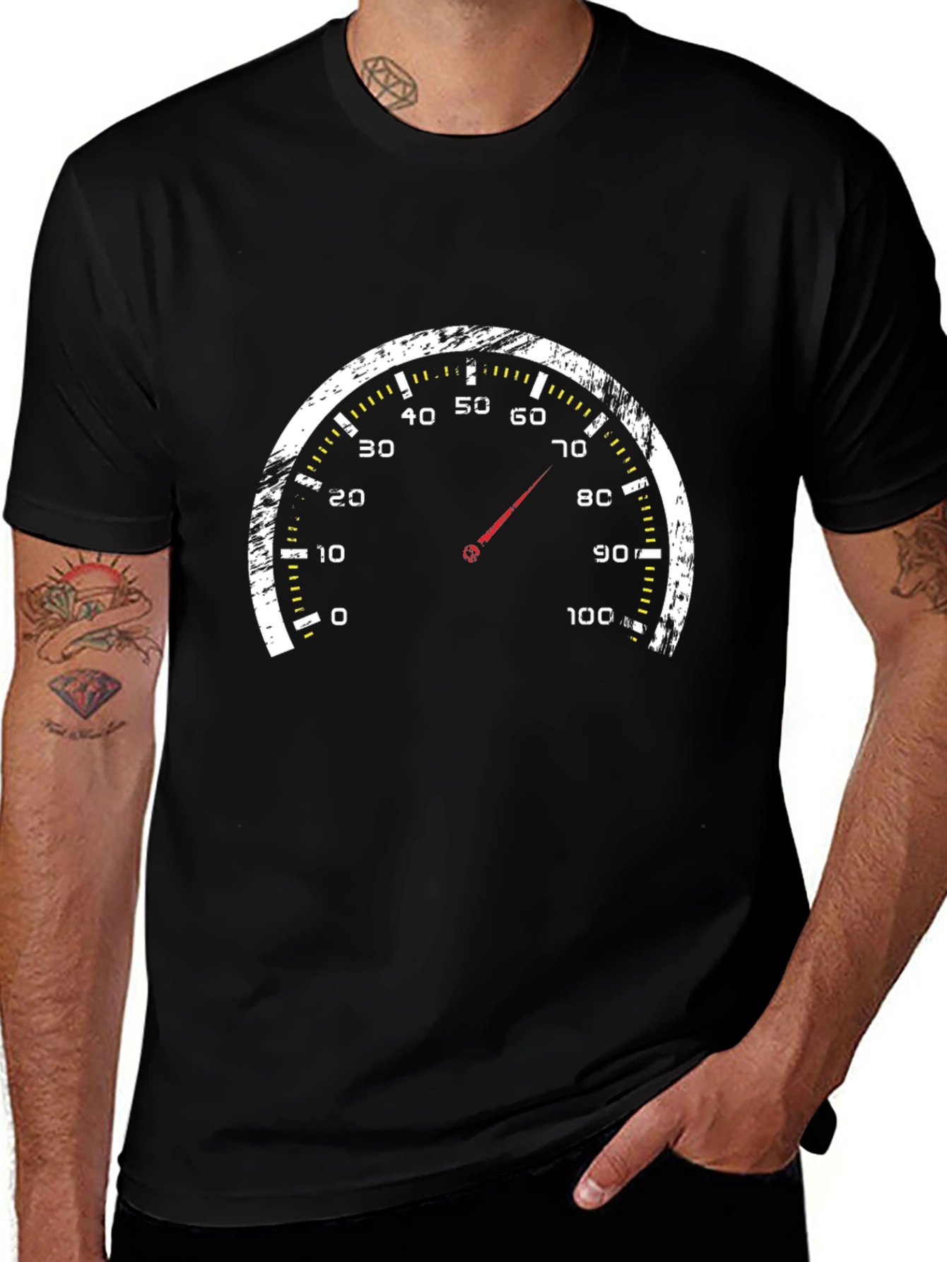 Variant 22 of Speedometer Graphic Black T-Shirt