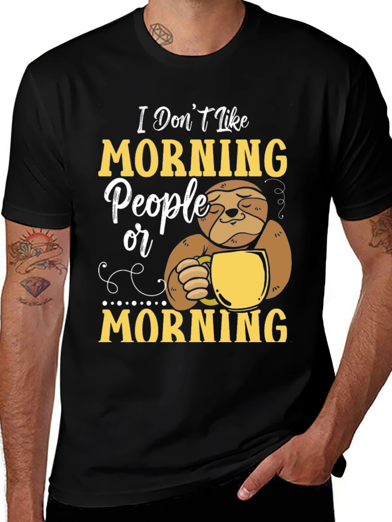 Variant 2 of Funny Sloth T-Shirt: I Don't Like Morning