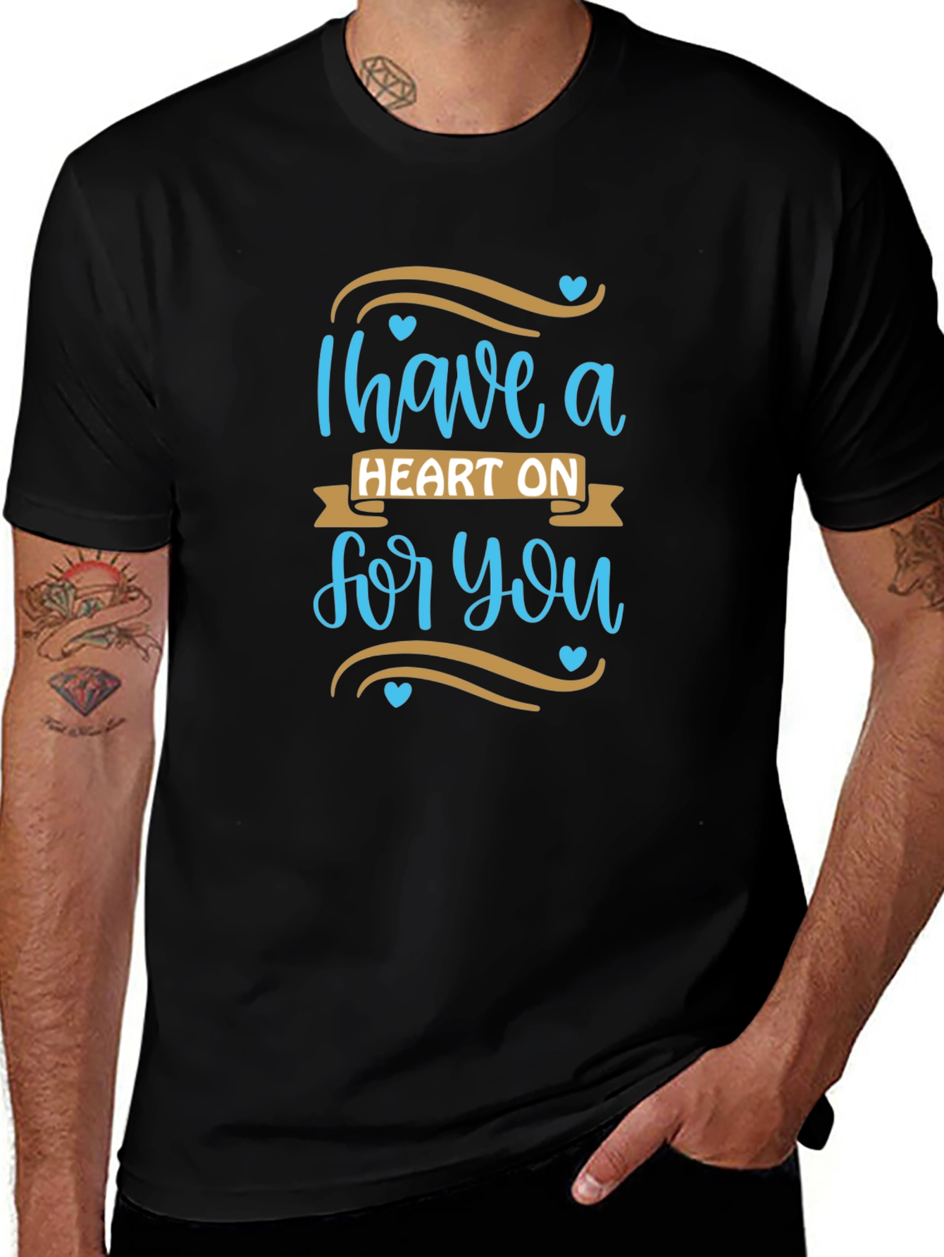 Variant 23 of Heart On For You Graphic Tee - Black