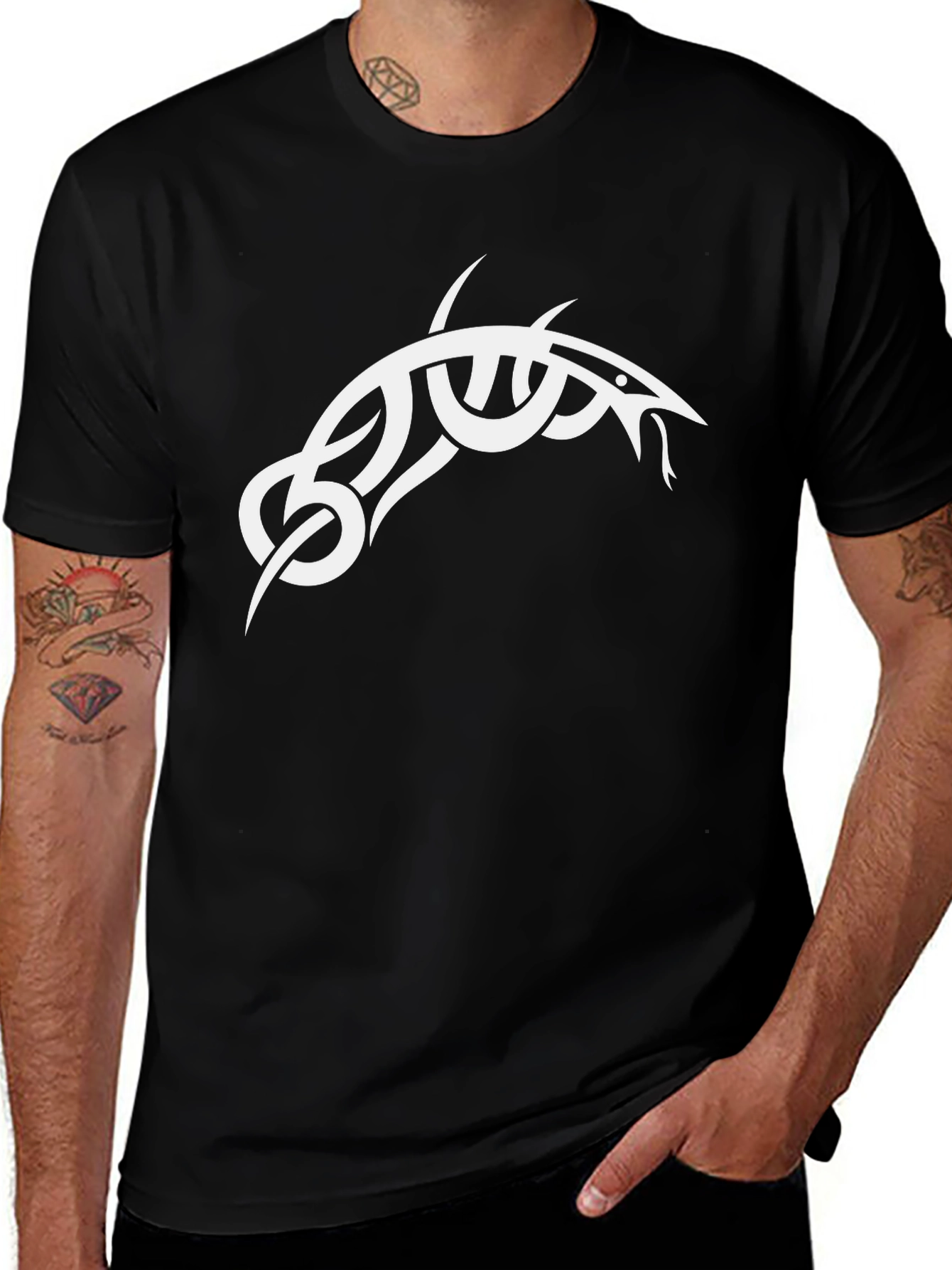 Variant 27 of Tribal Snake Graphic Black T-Shirt