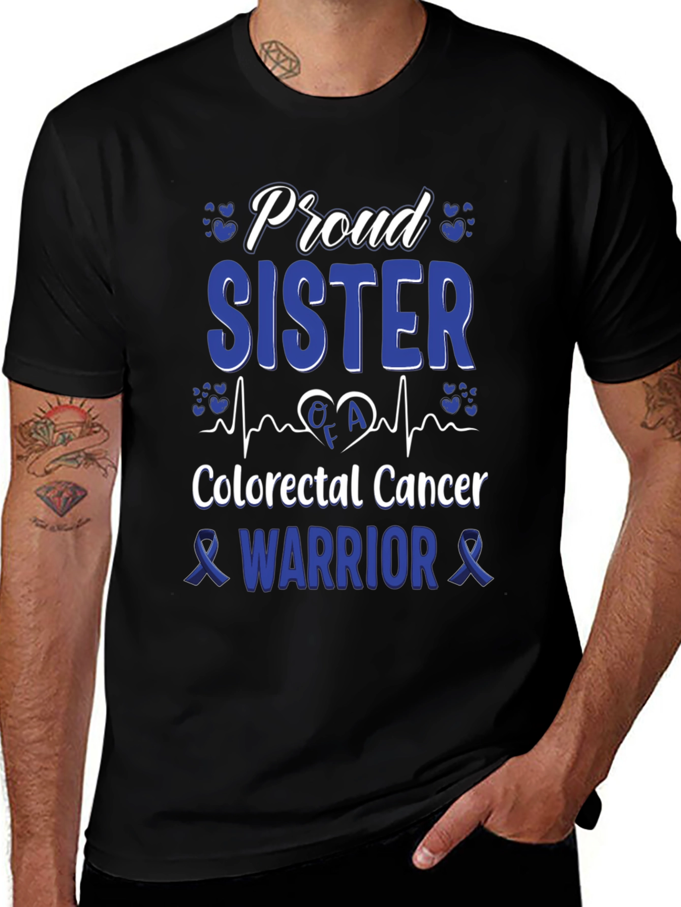 Variant 13 of Proud Sister Colorectal Cancer Warrior T-Shirt