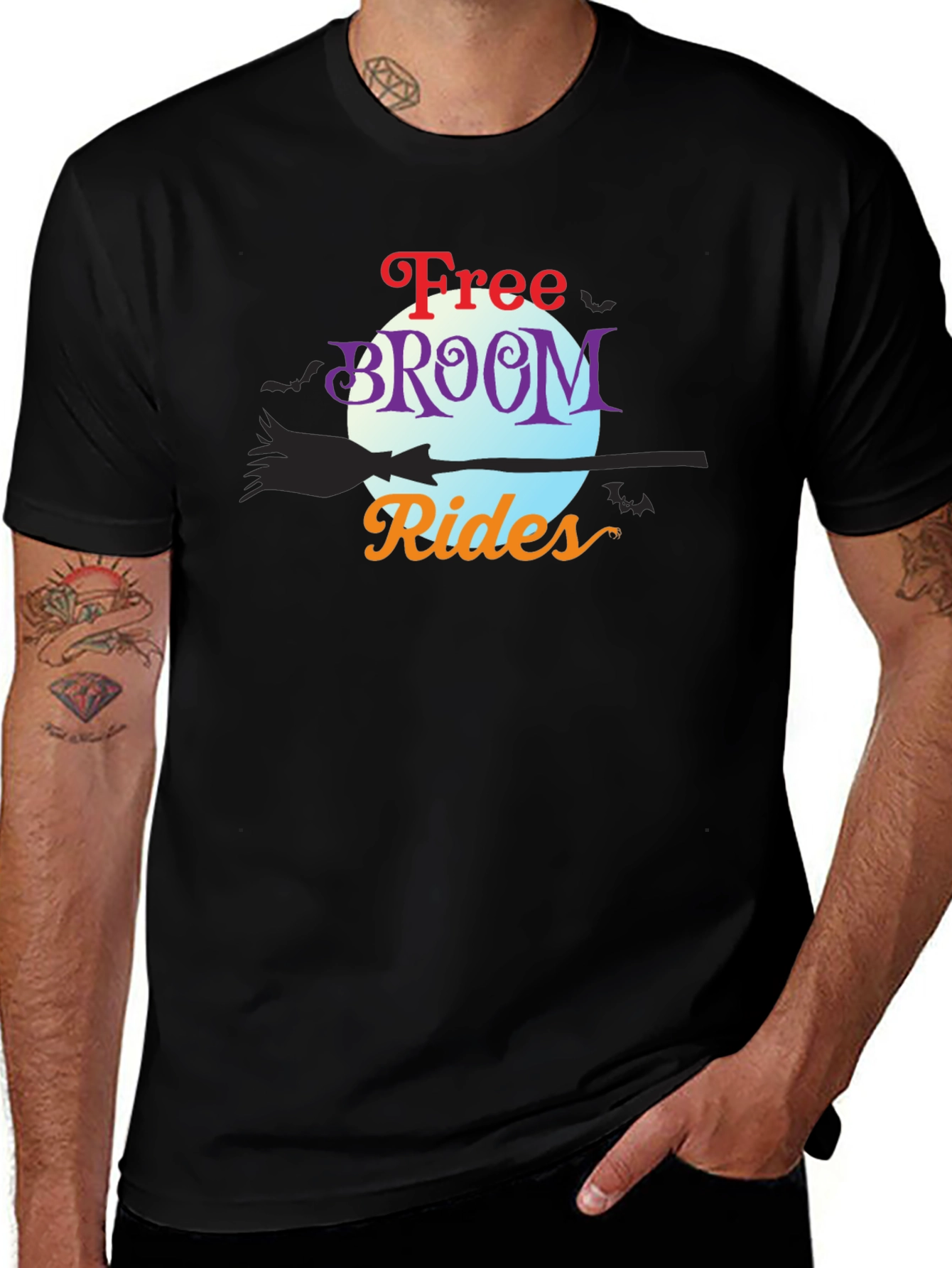 Free Broom Rides Halloween T-Shirt