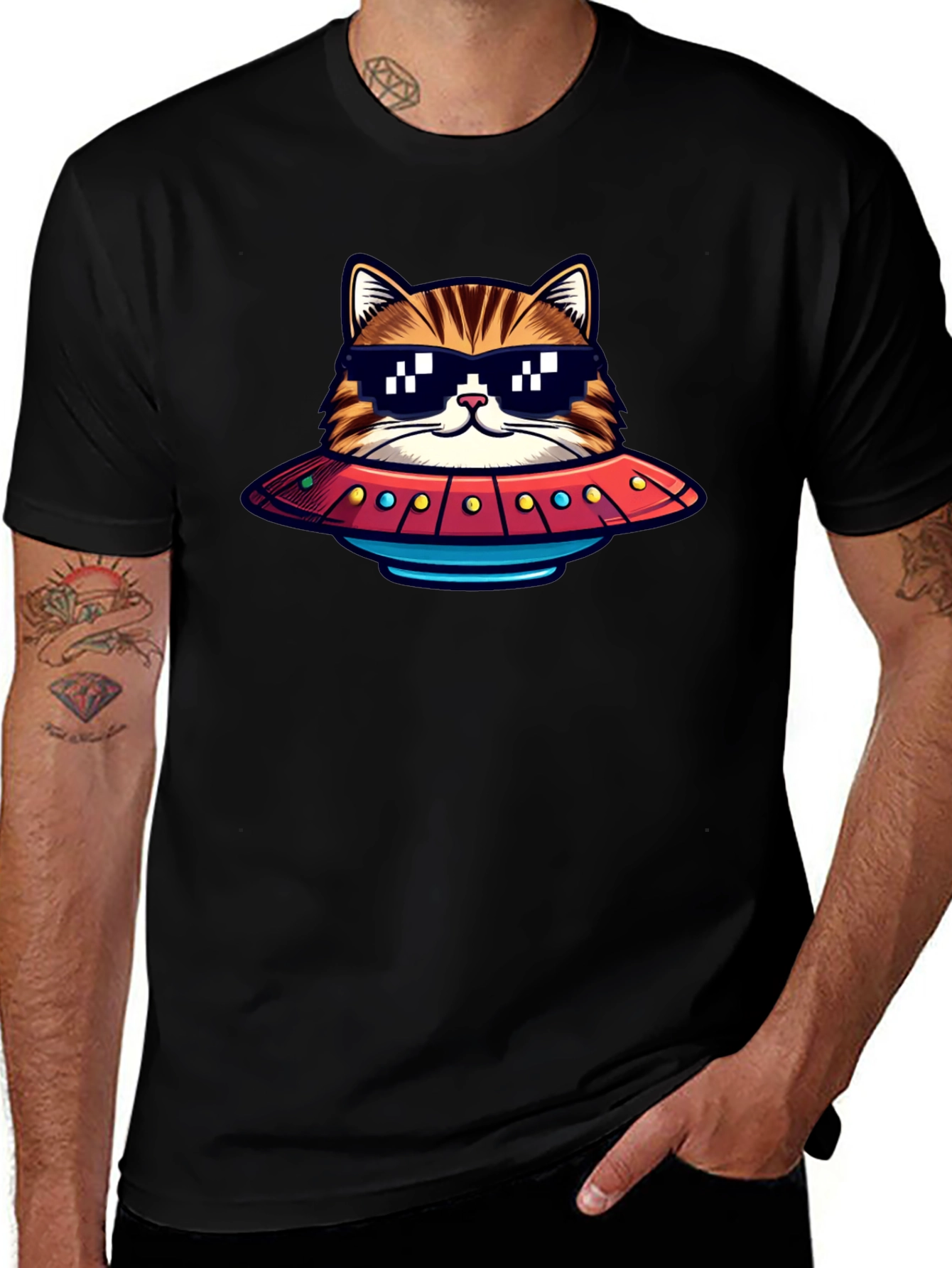 Variant 23 of Cool Cat UFO Graphic T-Shirt
