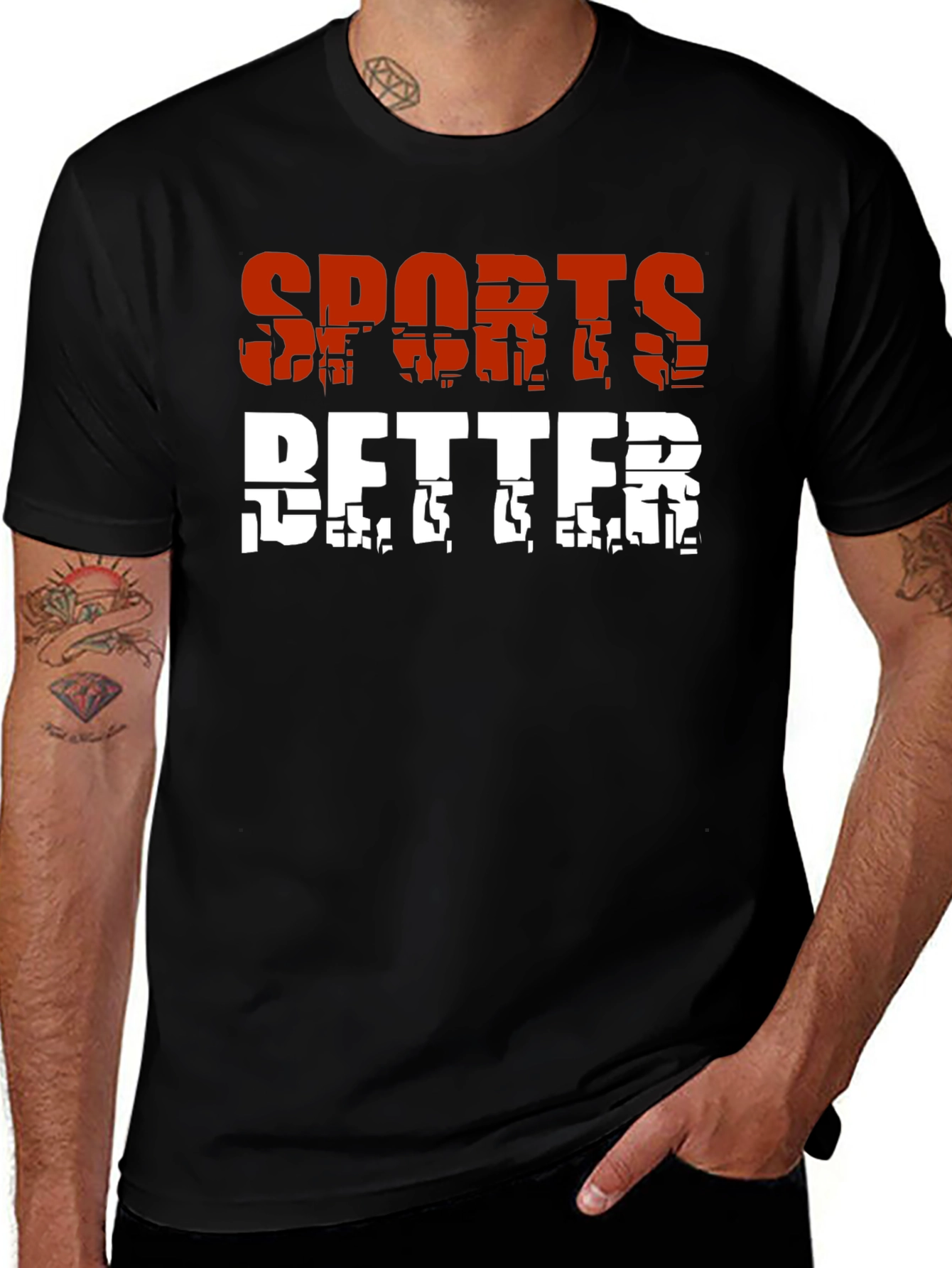 Variant 8 of Sports Better Graphic Tee - Black