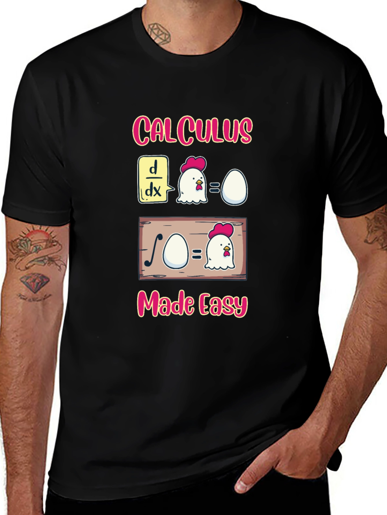 Variant 18 of Calculus Made Easy Black T-Shirt - Chicken & Egg Equation