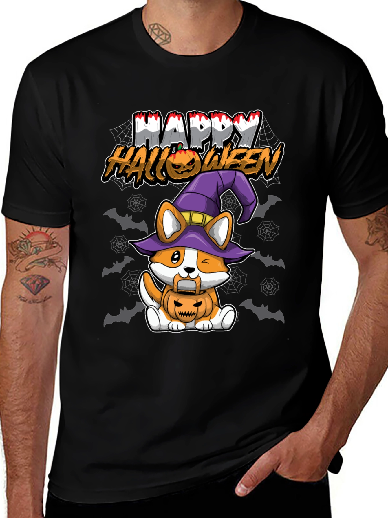 Happy Halloween Corgi Witch T-Shirt