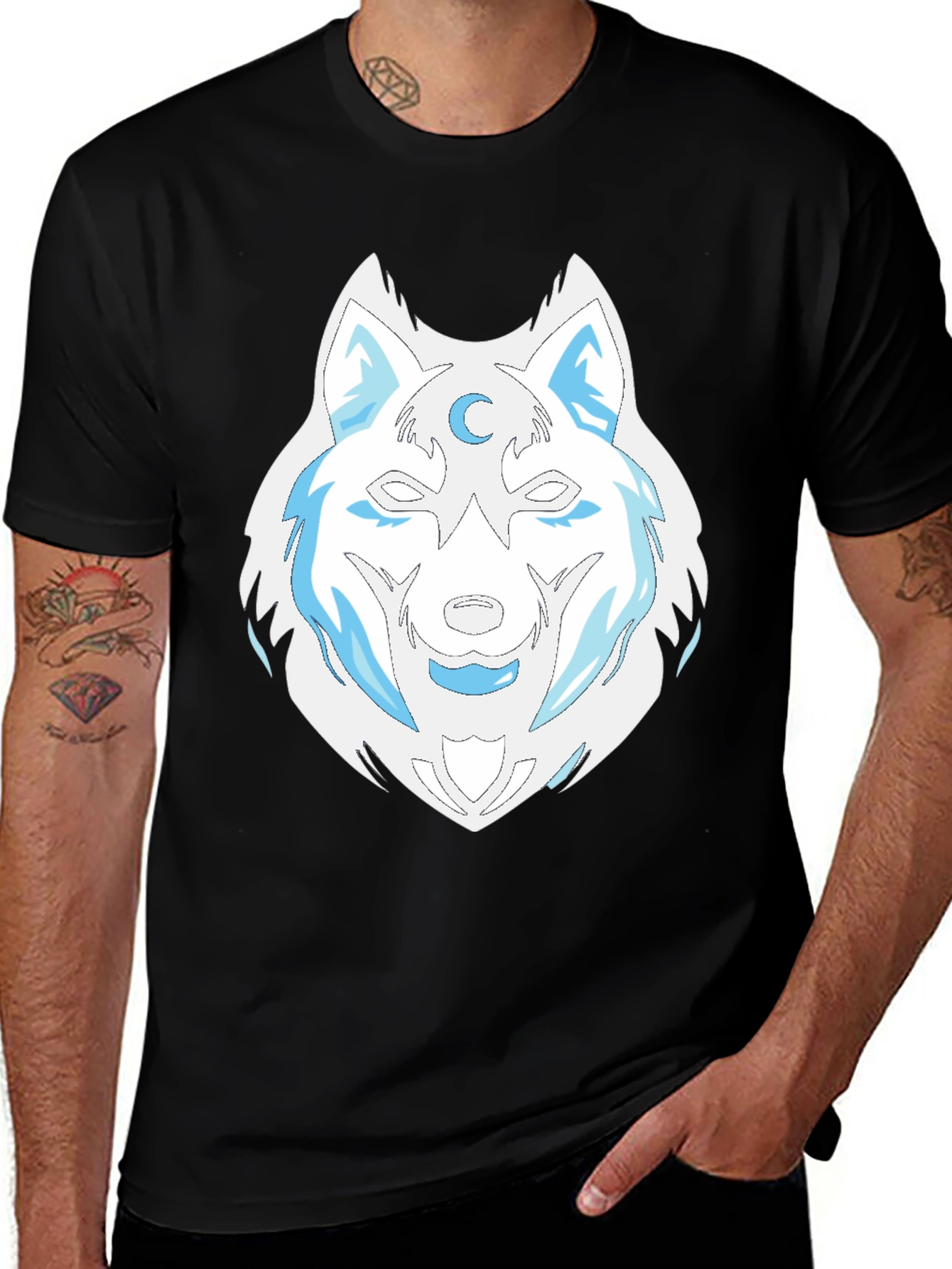 Variant 13 of Lunar Wolf Graphic Tee - Cool Design