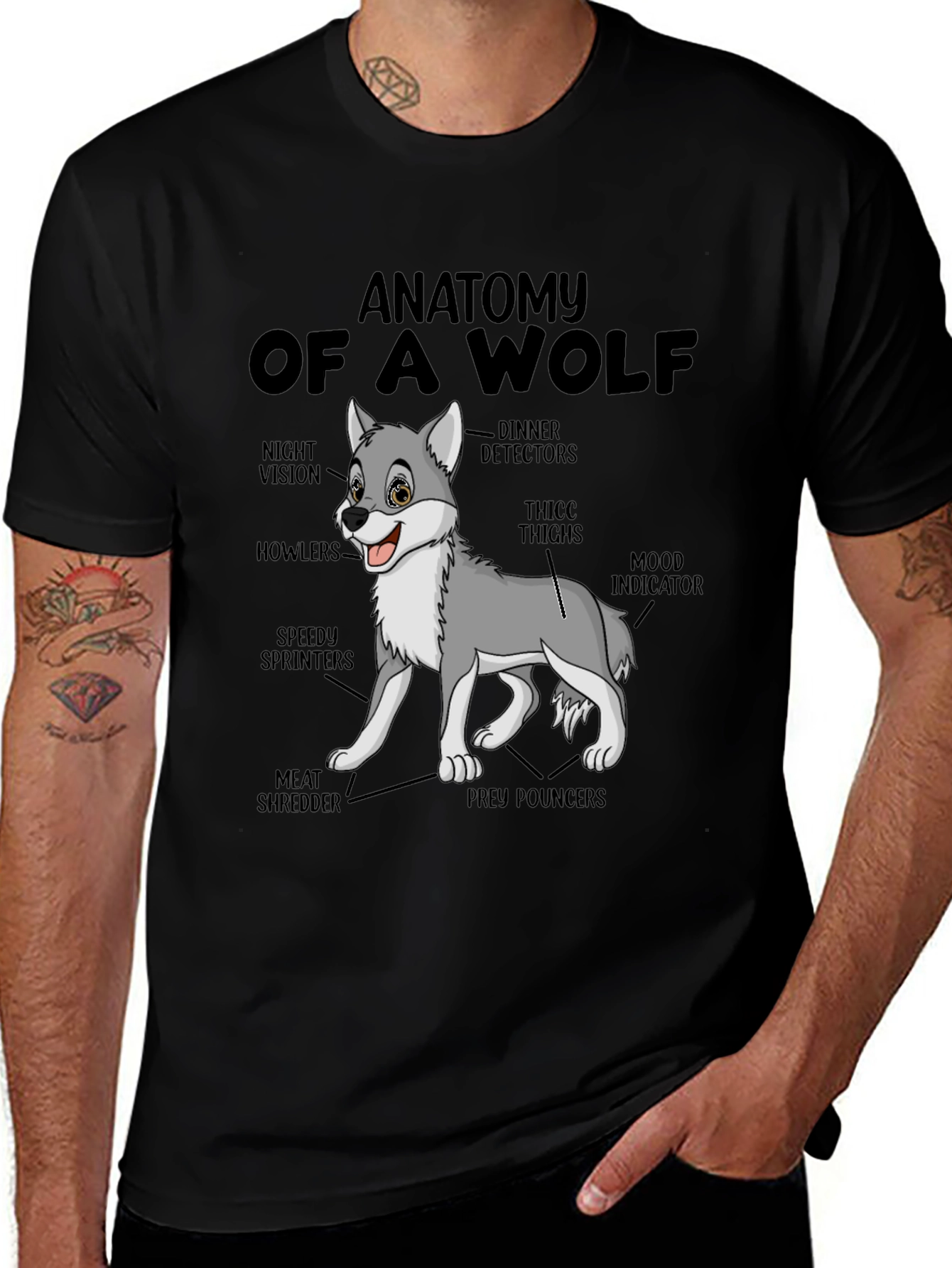 Variant 12 of Anatomy of a Wolf Graphic T-Shirt