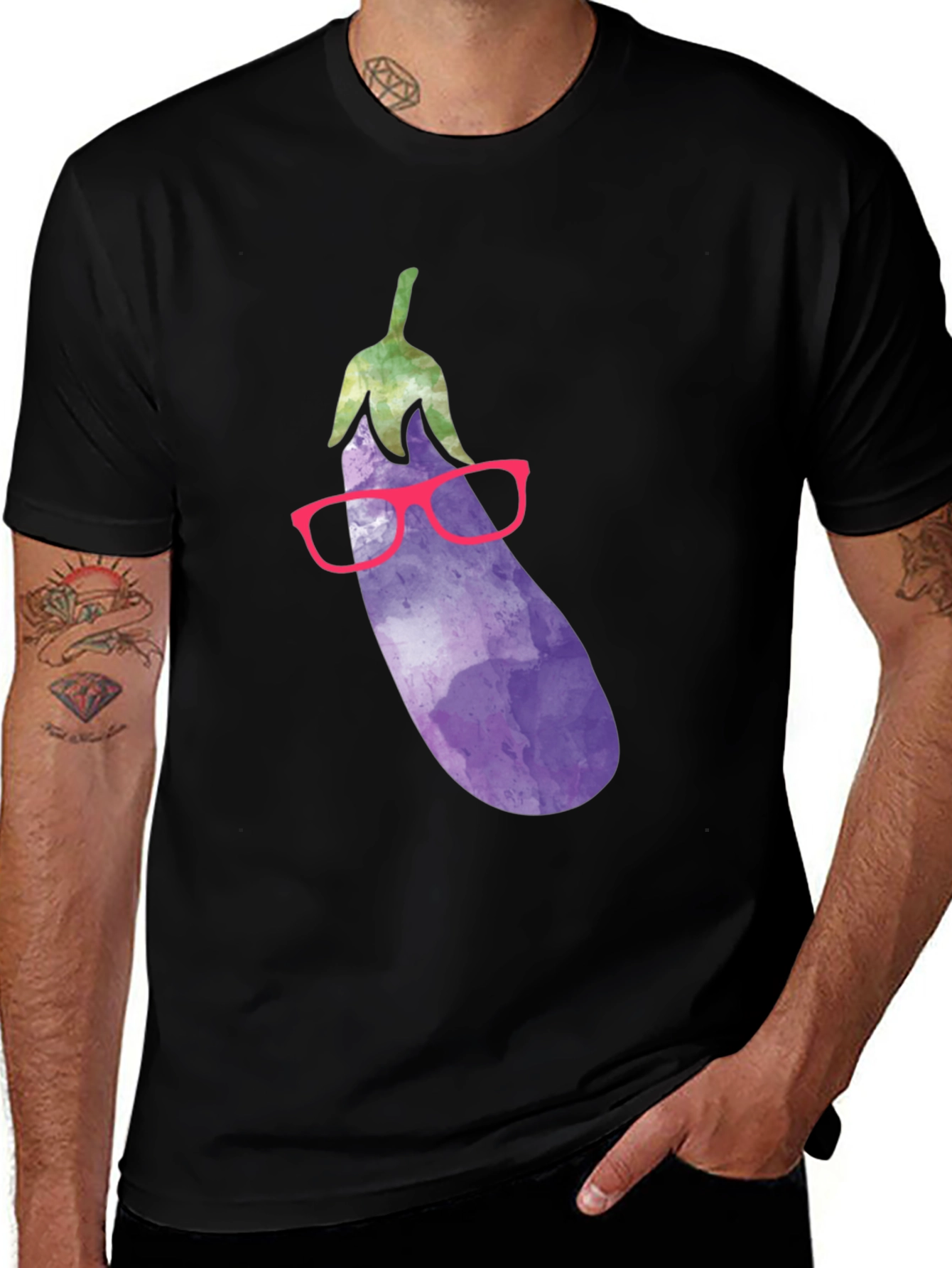 Variant 8 of Eggplant Nerd T-Shirt Funny Vegetables Tee