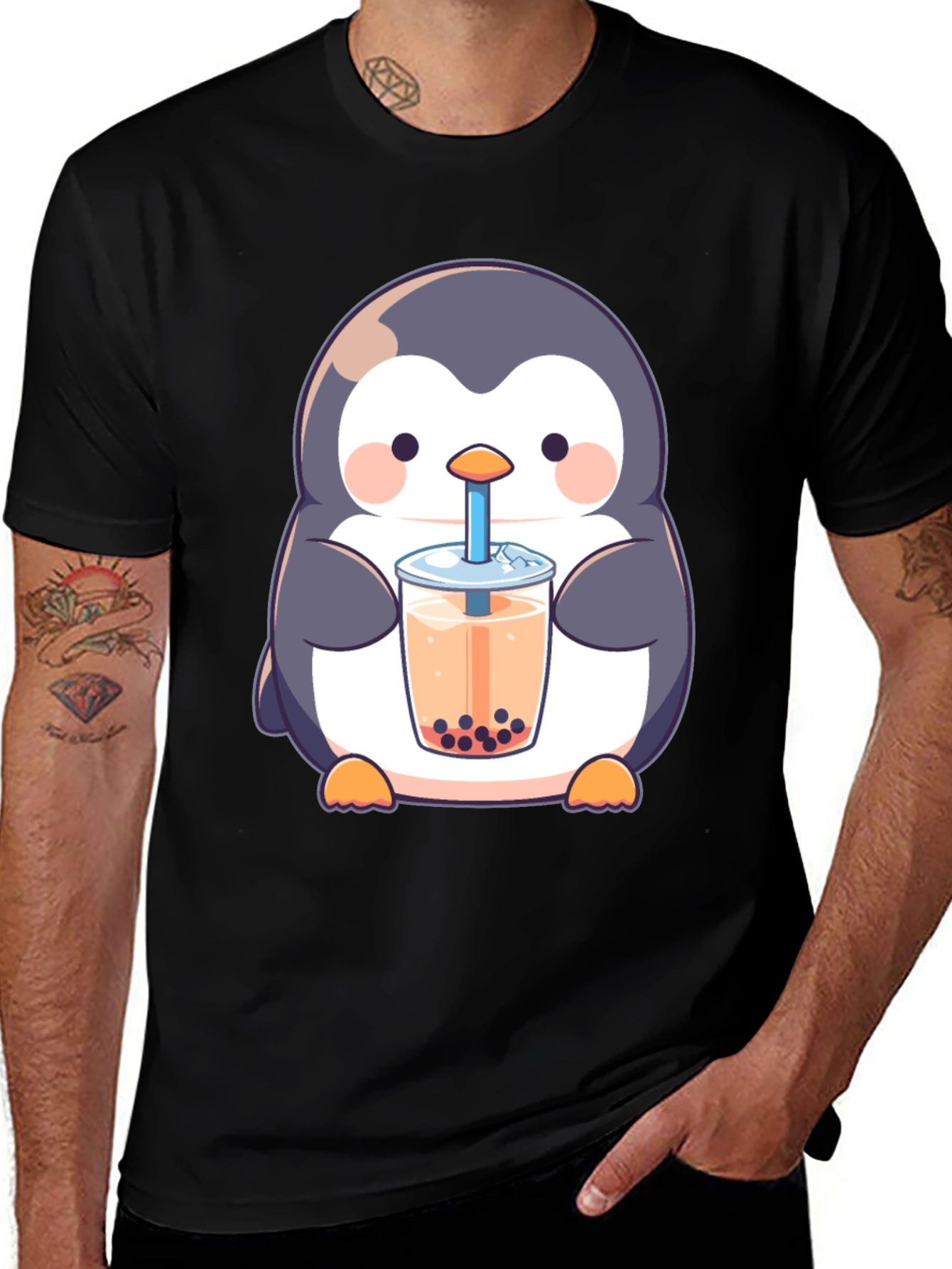 Variant 30 of Penguin Boba Tea Graphic T-Shirt