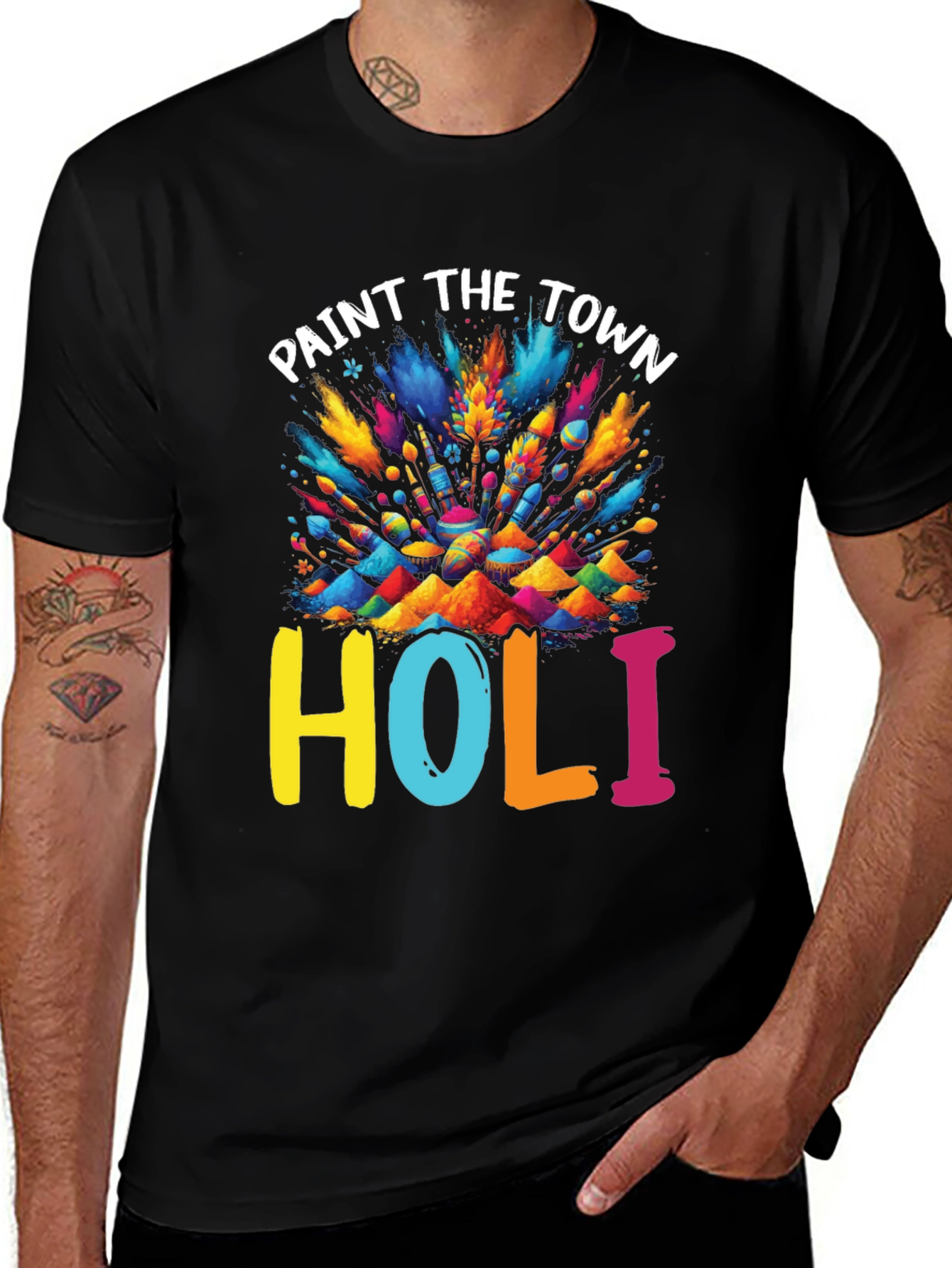 Paint The Town Holi T-Shirt Colorful Graphic Tee