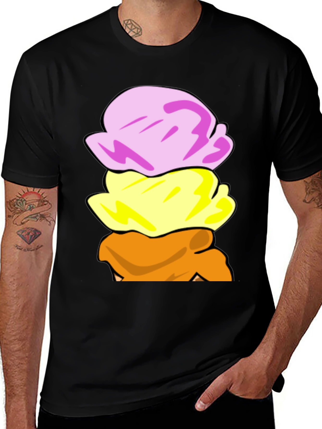 Variant 27 of Ice Cream Scoop Stack Graphic T-Shirt
