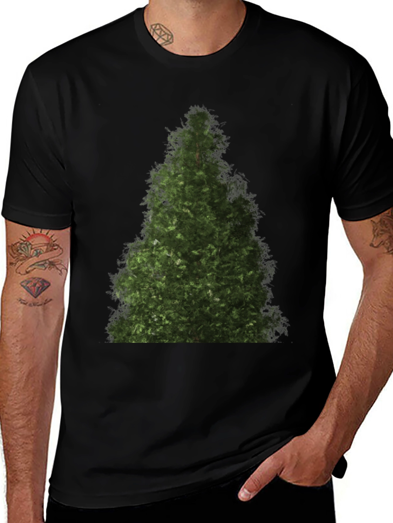 Variant 24 of Evergreen Tree Black T-Shirt