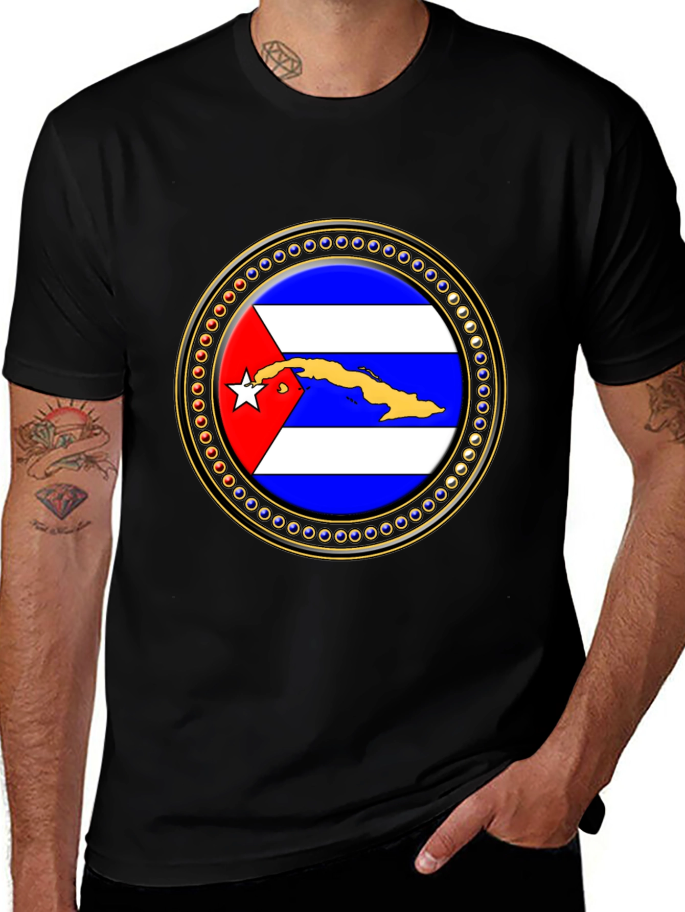 Cuba Flag Emblem Graphic T-Shirt