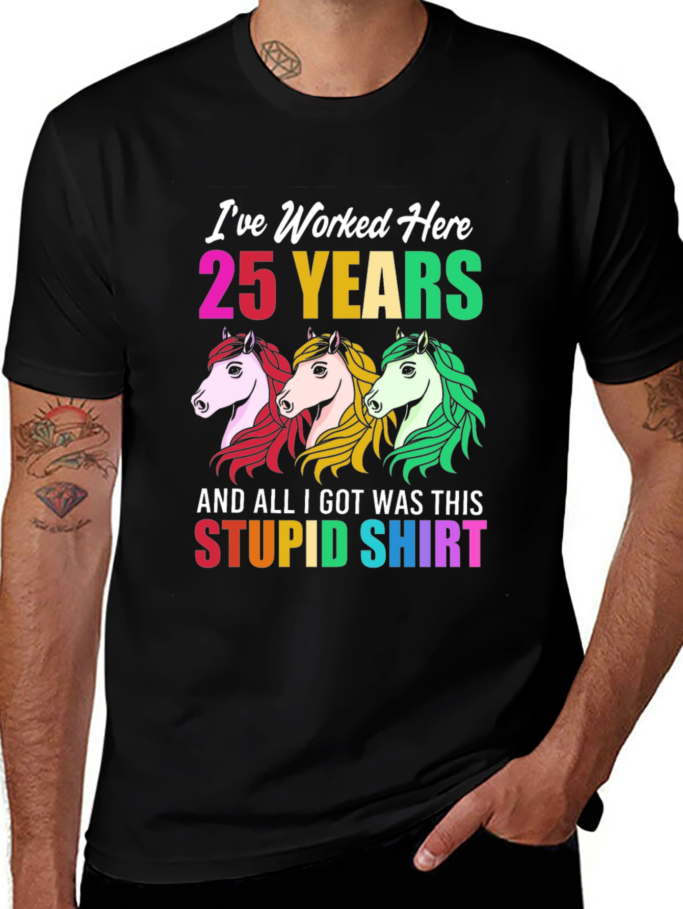 Variant 19 of 25 Years Stupid Shirt Horse Graphic Tee