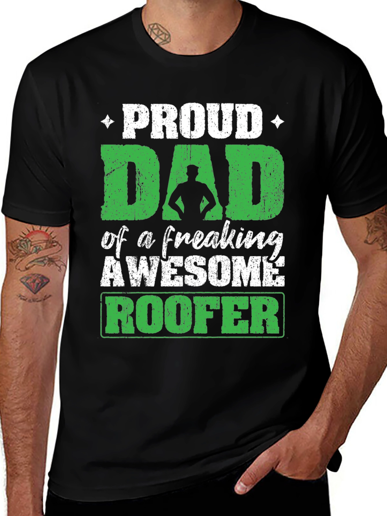 Variant 6 of Proud Dad of an Awesome Roofer T-Shirt