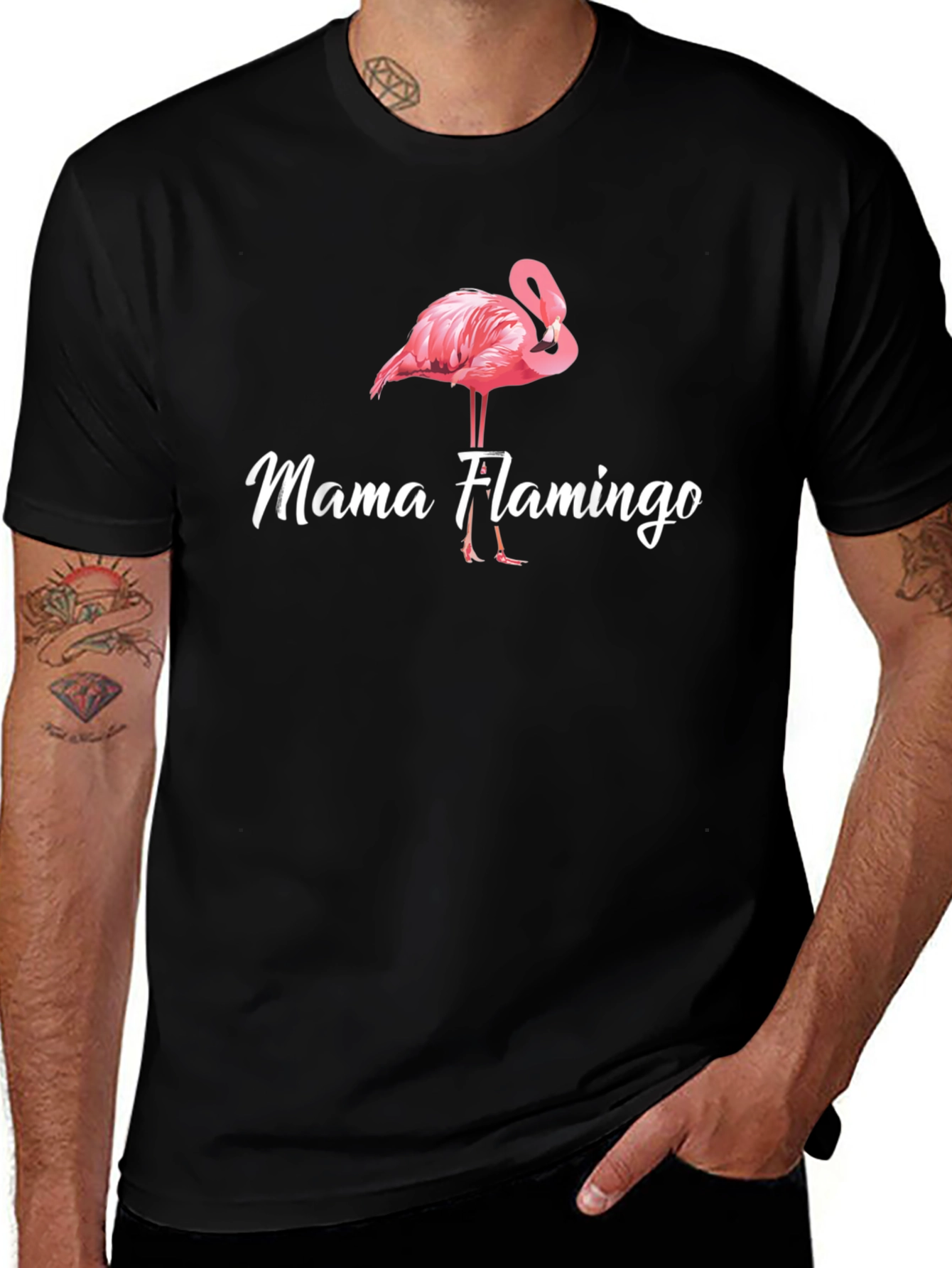 Variant 26 of Mama Flamingo Graphic T-Shirt - Cute Bird Tee