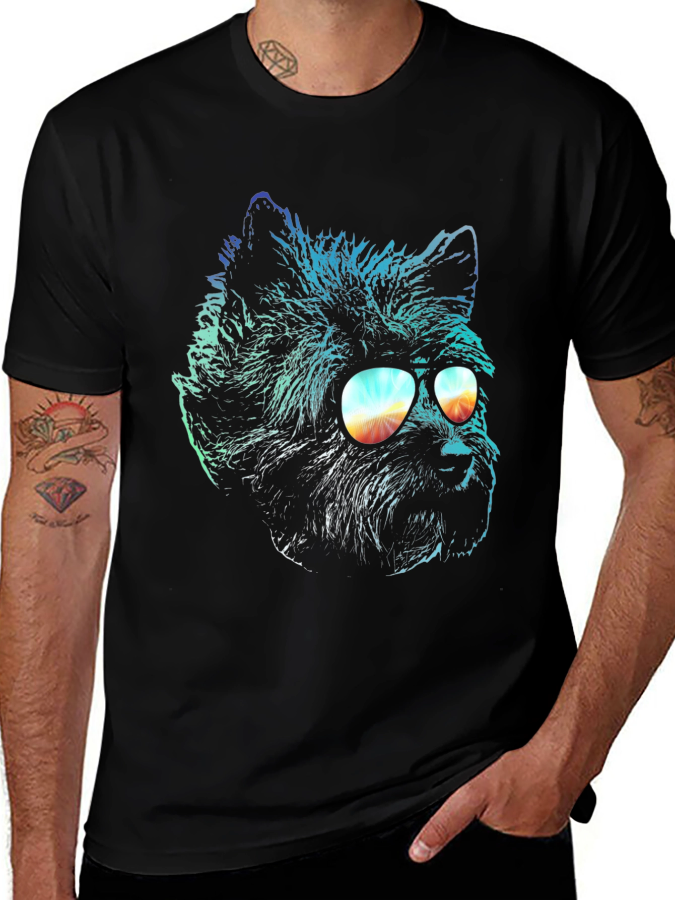 Variant 2 of Cool Dog in Sunglasses Graphic T-Shirt