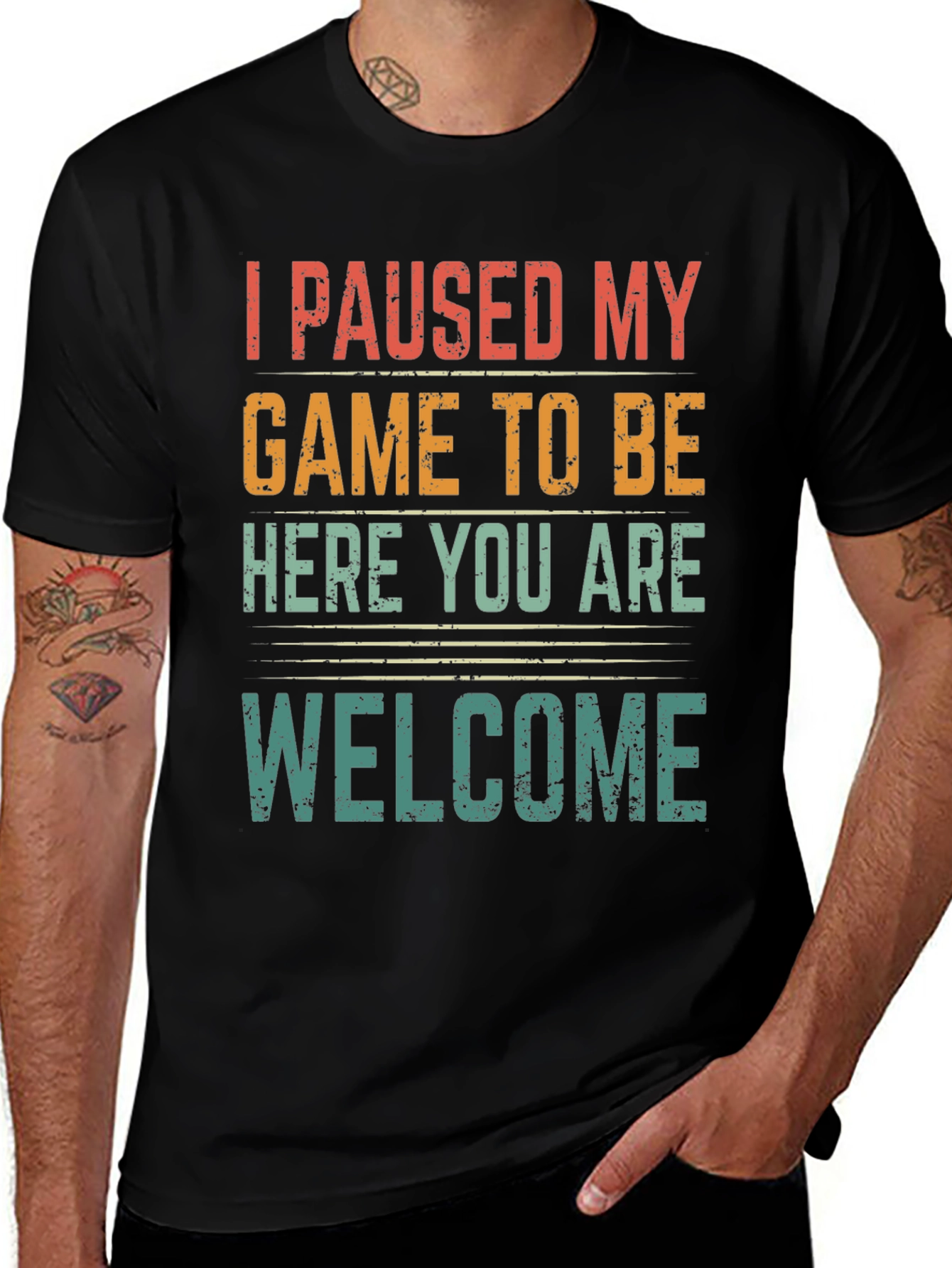 Funny Gamer T-Shirt - I Paused My Game Welcome Tee
