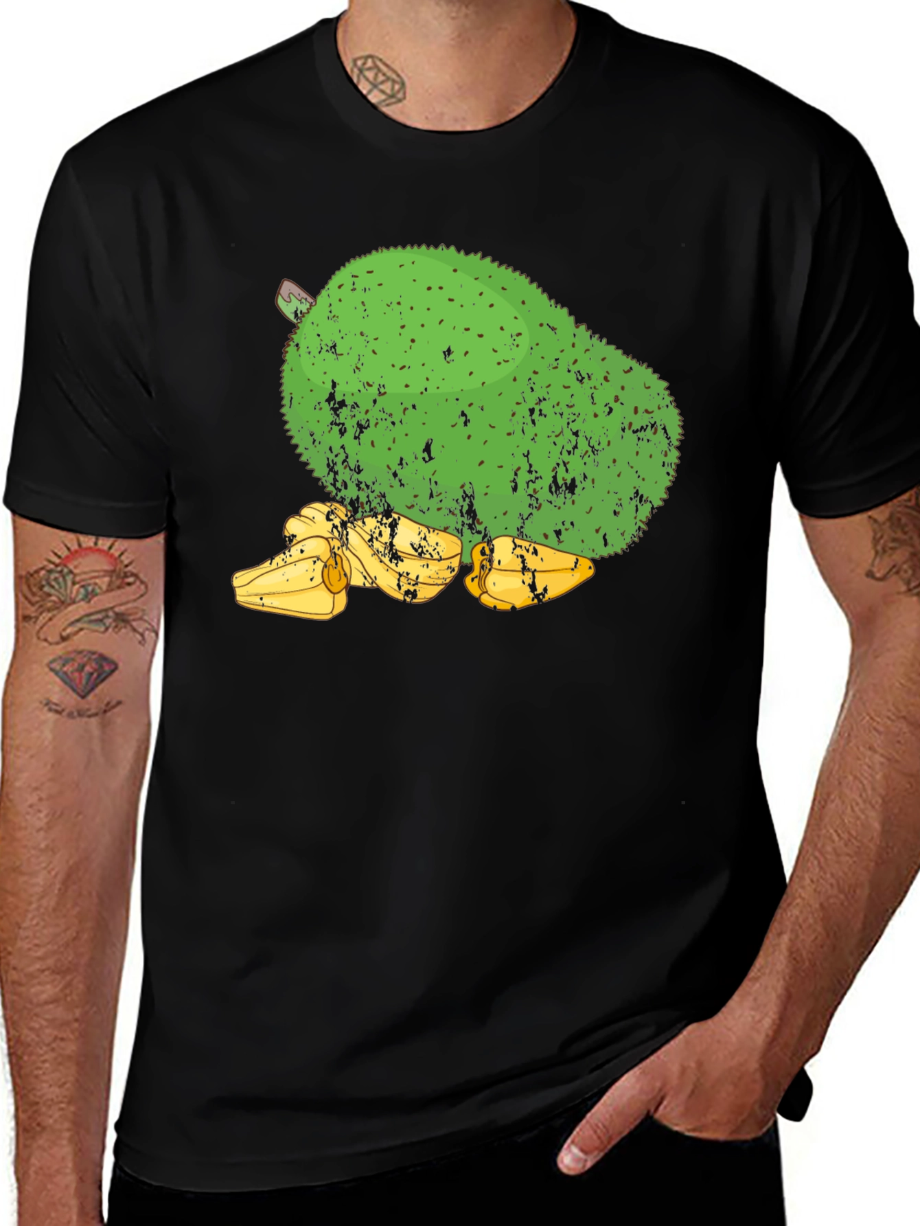 Variant 25 of Soursop Fruit Graphic Tee - Black Cotton T-Shirt