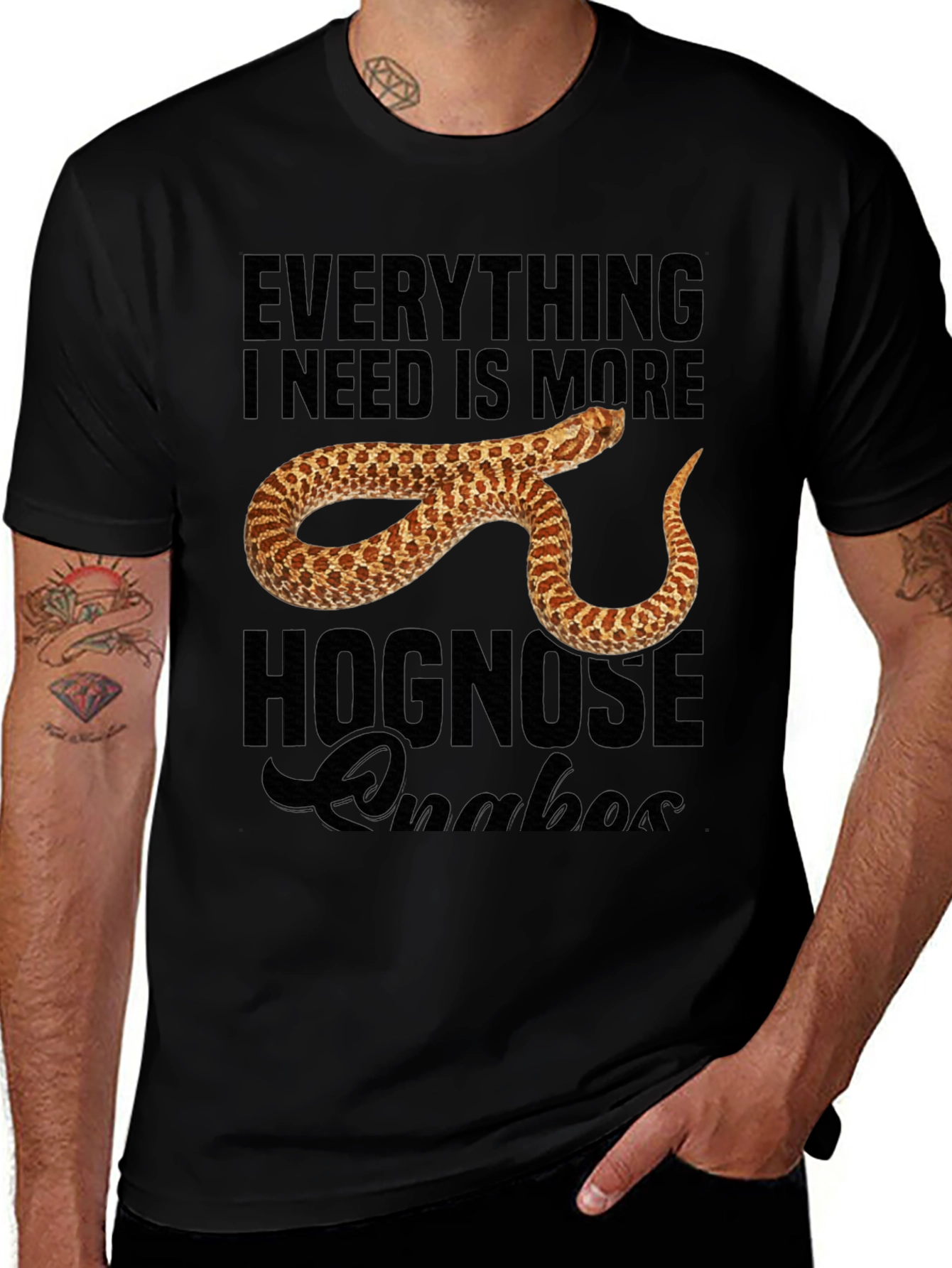 Black Hognose Snake Lover Graphic T-Shirt main image
