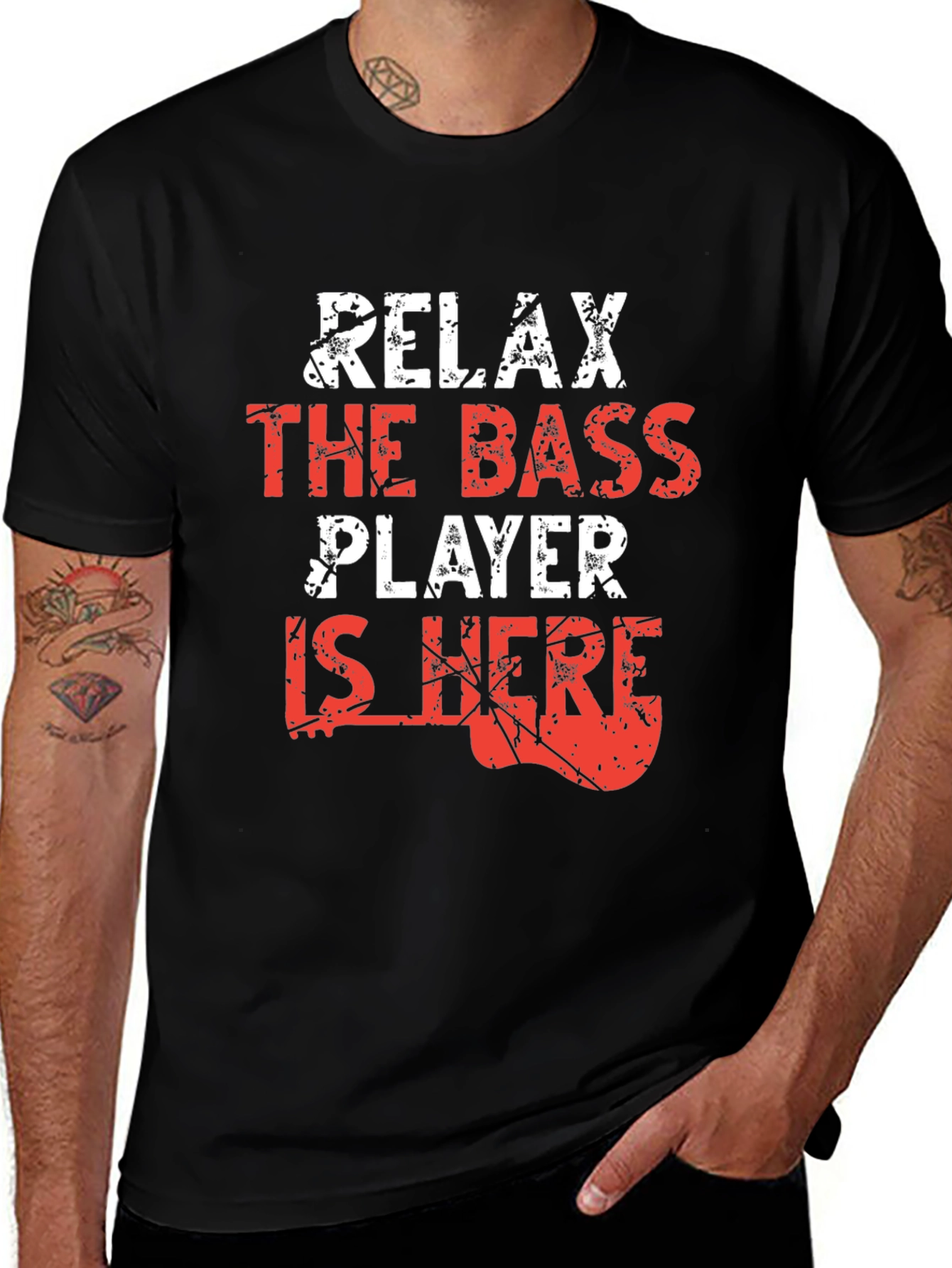 Relax Bass Player Here Novelty Graphic Tee