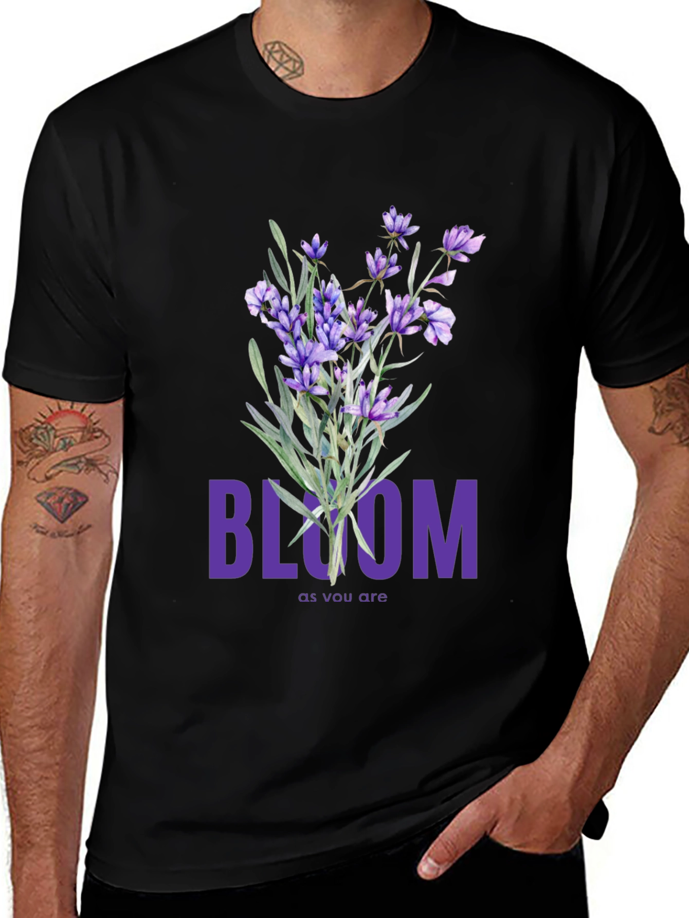 Variant 18 of Bloom Lavender Graphic Tee - Soft Cotton T-Shirt
