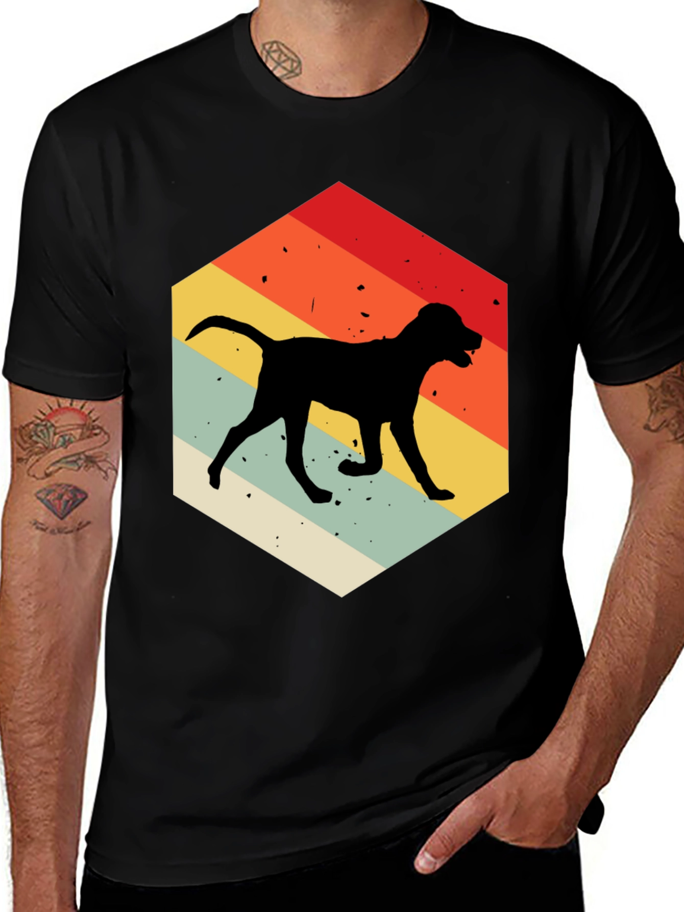 Variant 21 of Retro Dog Silhouette Graphic Tee
