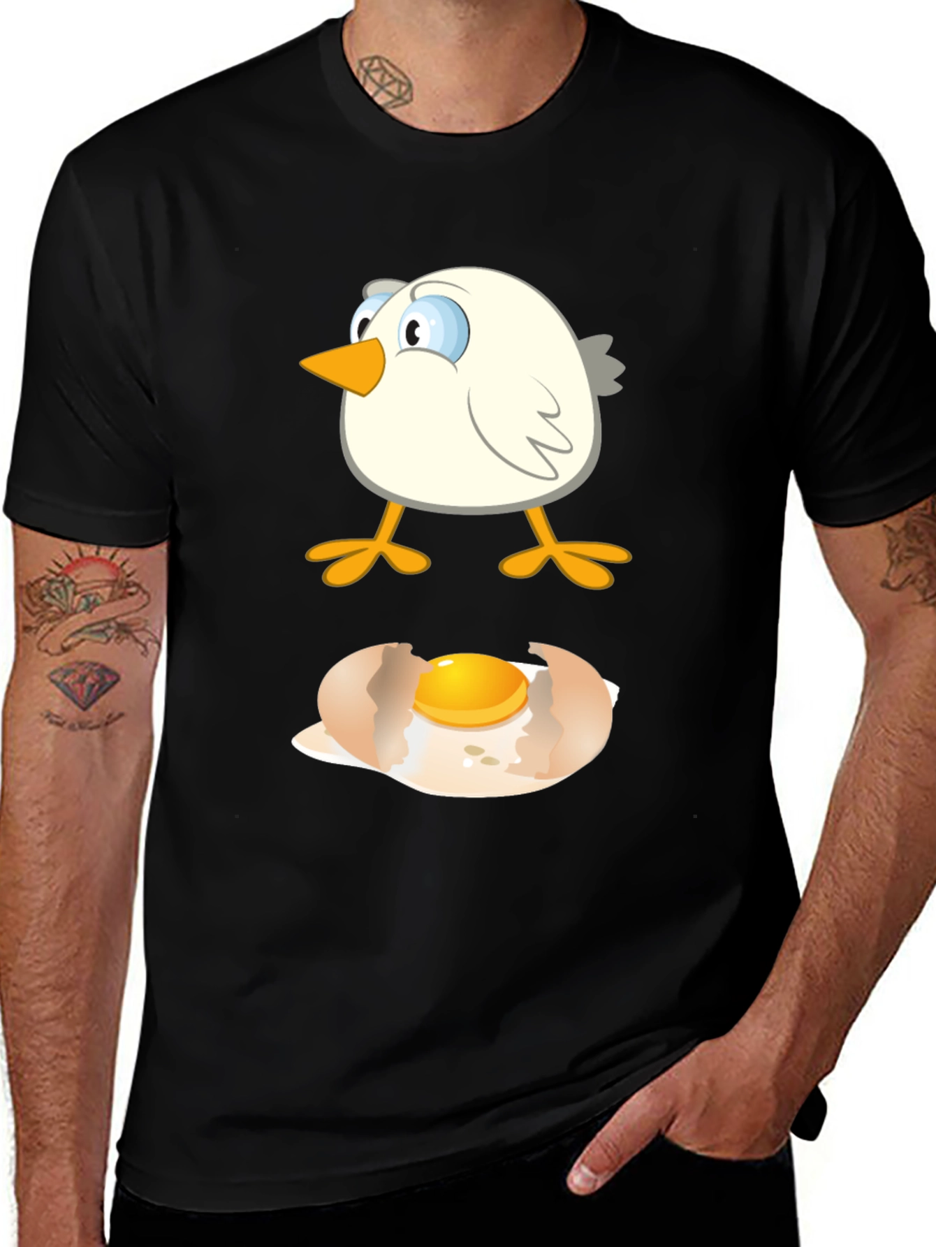 Variant 14 of Cute Chicken & Cracked Egg Graphic T-Shirt