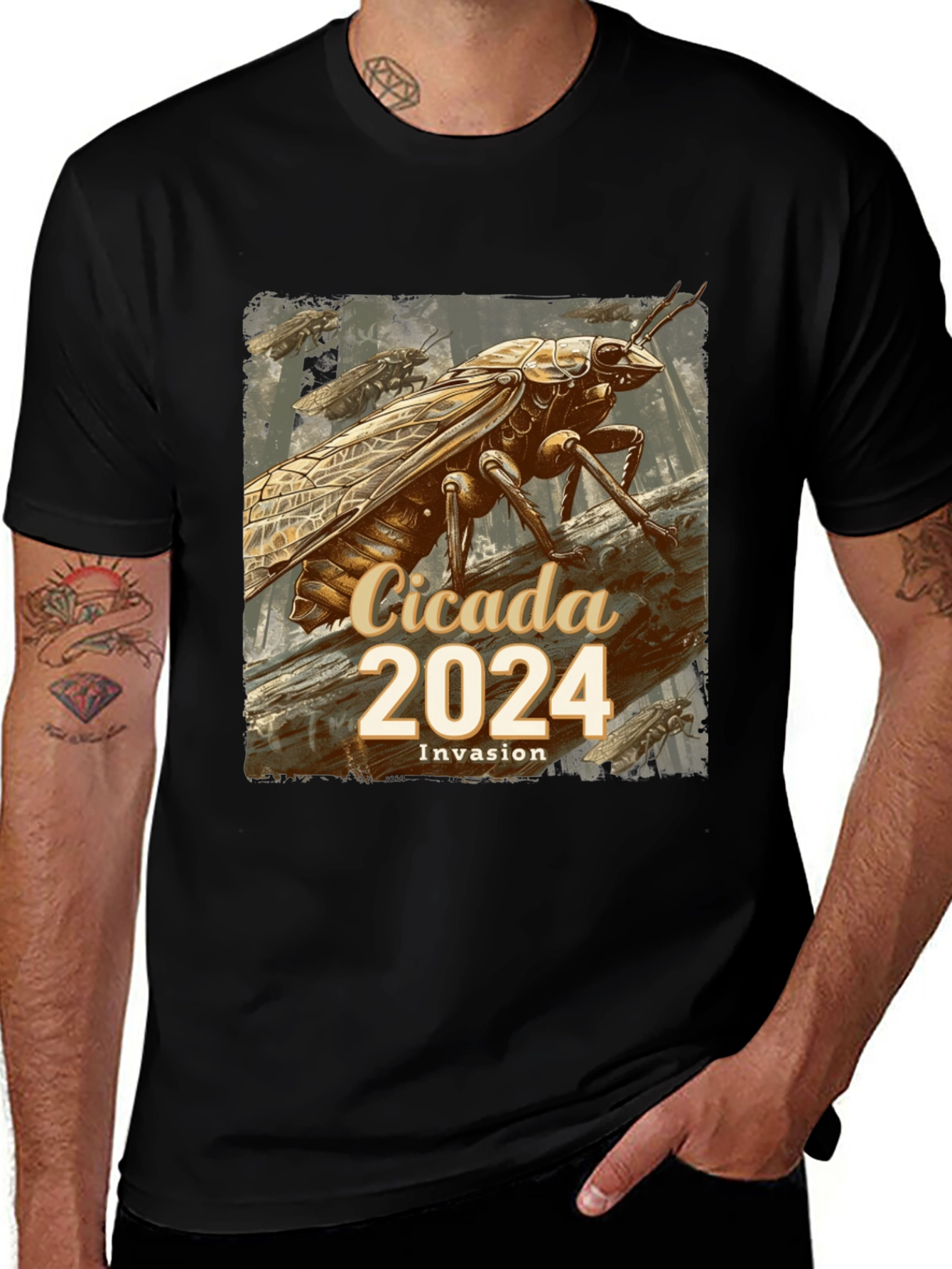 Variant 24 of Cicada 2024 Invasion T-Shirt - Unique Entomological Design