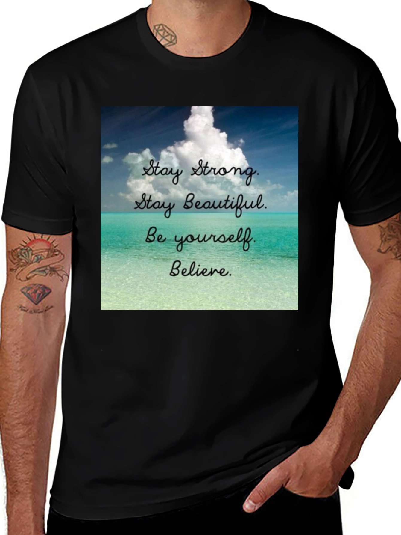 Variant 28 of Inspirational T-Shirt: Stay Strong, Beautiful, and Believe