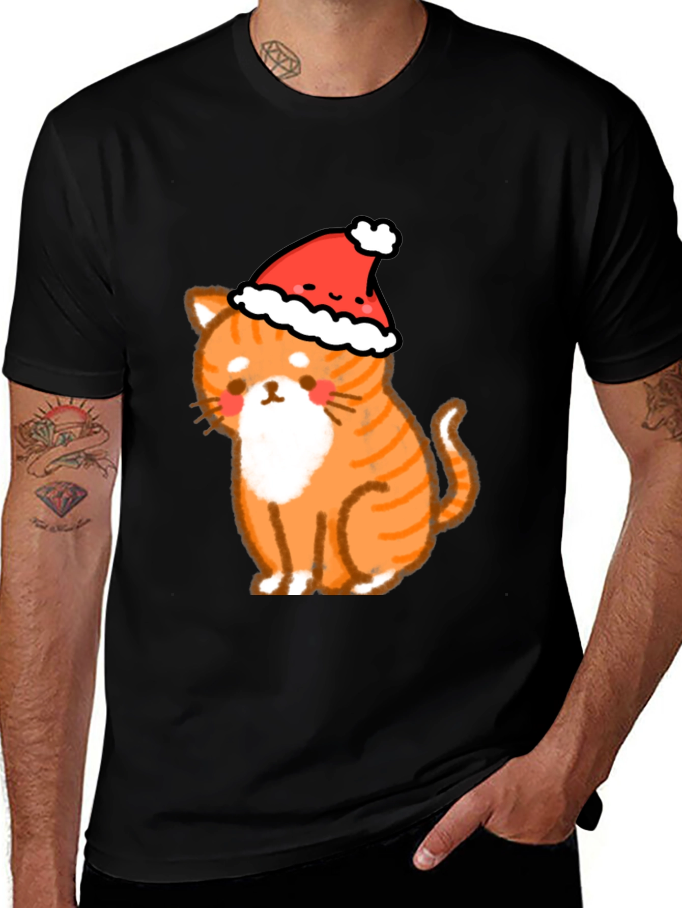 Variant 25 of Christmas Cat T-Shirt - Holiday Kitten Tee